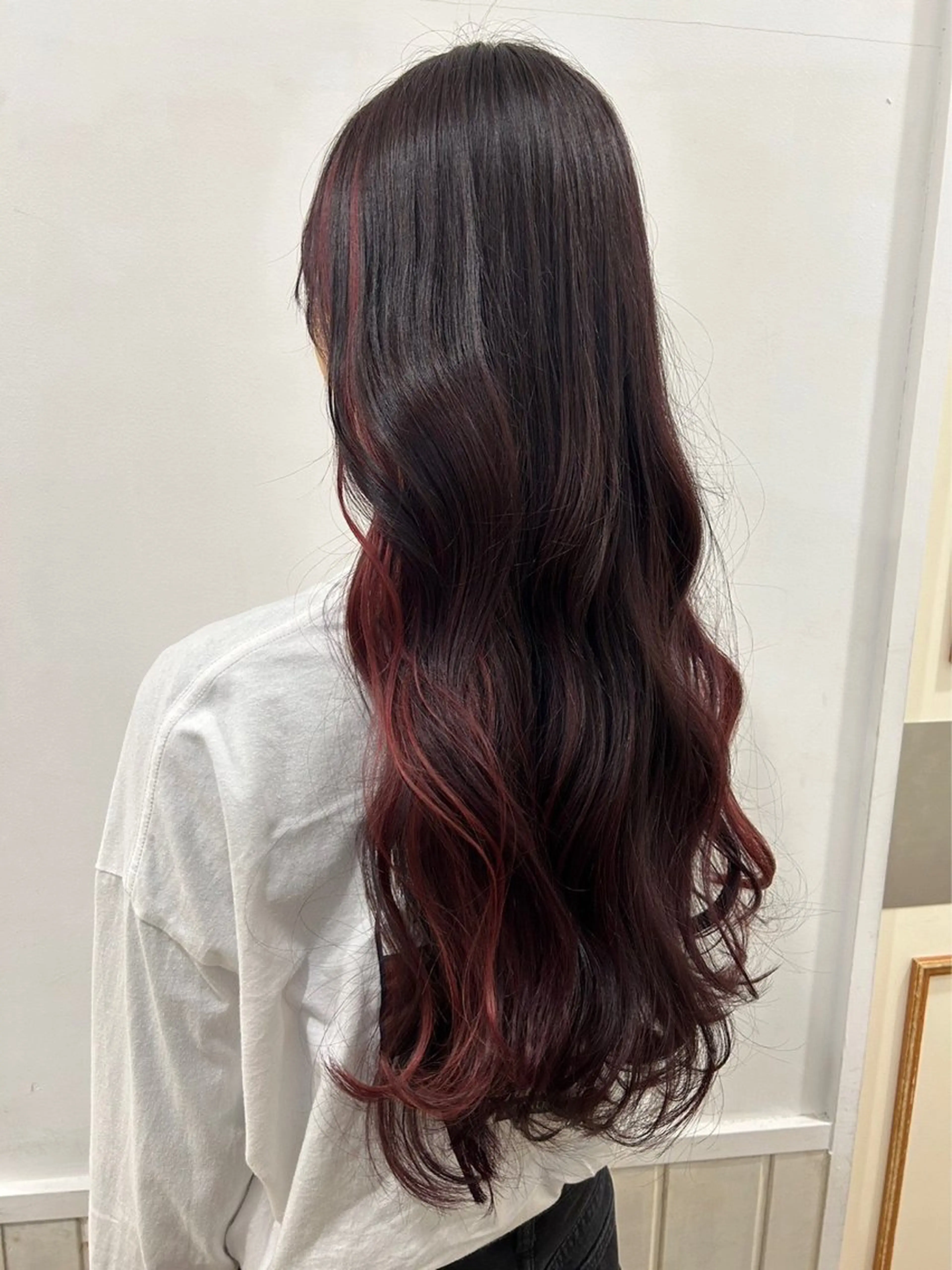 ロング カラー イヤリングカラー カット ヘアカラー レイヤーカット⛓ hina🩶のヘアスタイル