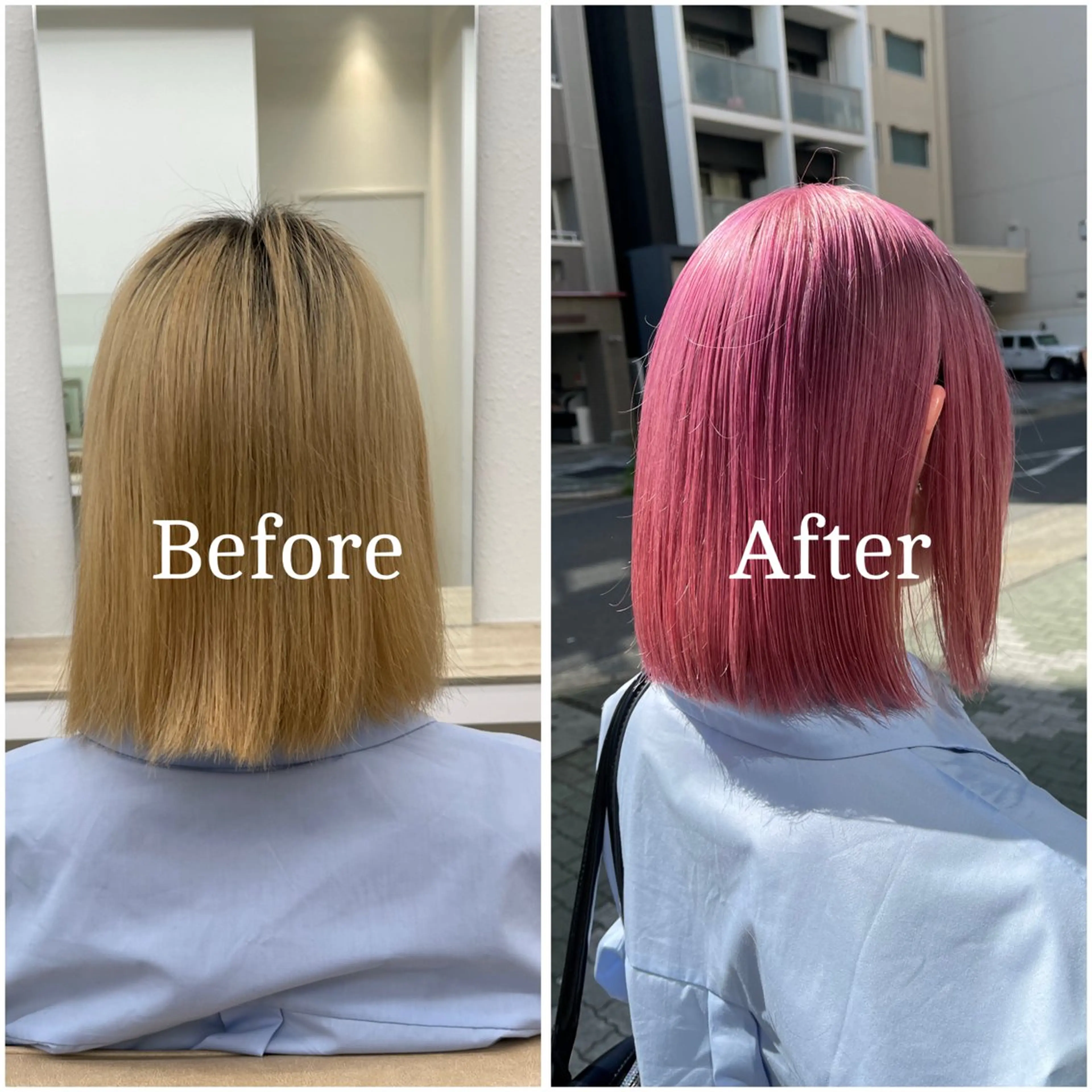 ミディアム カラー ブリーチ デザインカラー 似合わせカット 縮毛矯正 ムラ修正/ ハイトーン💖Riaのヘアスタイル