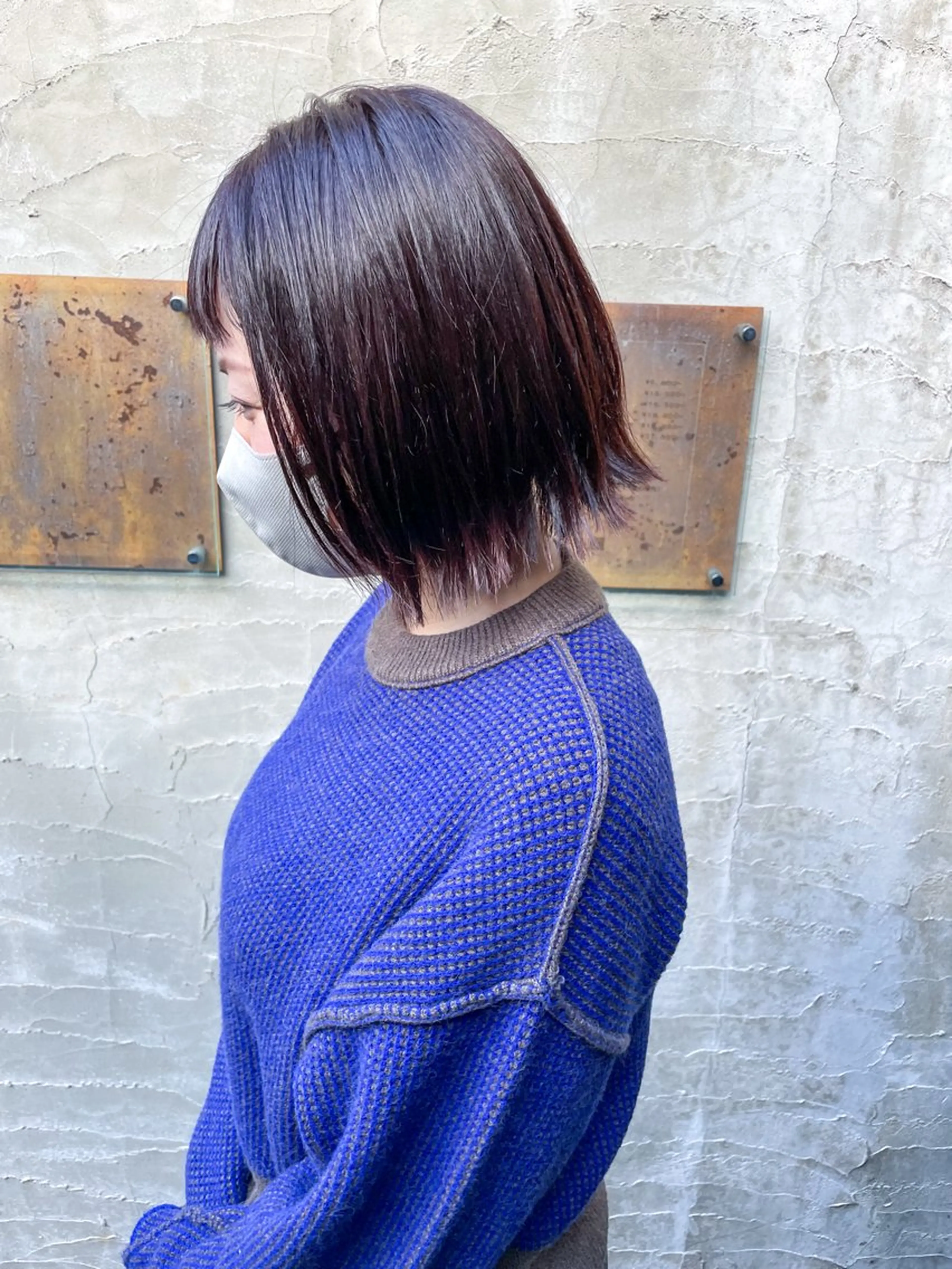 ミディアム ボブ カット ヘアカラー ショート/レイヤー/ ツヤ髪/なかちゃんのヘアスタイル