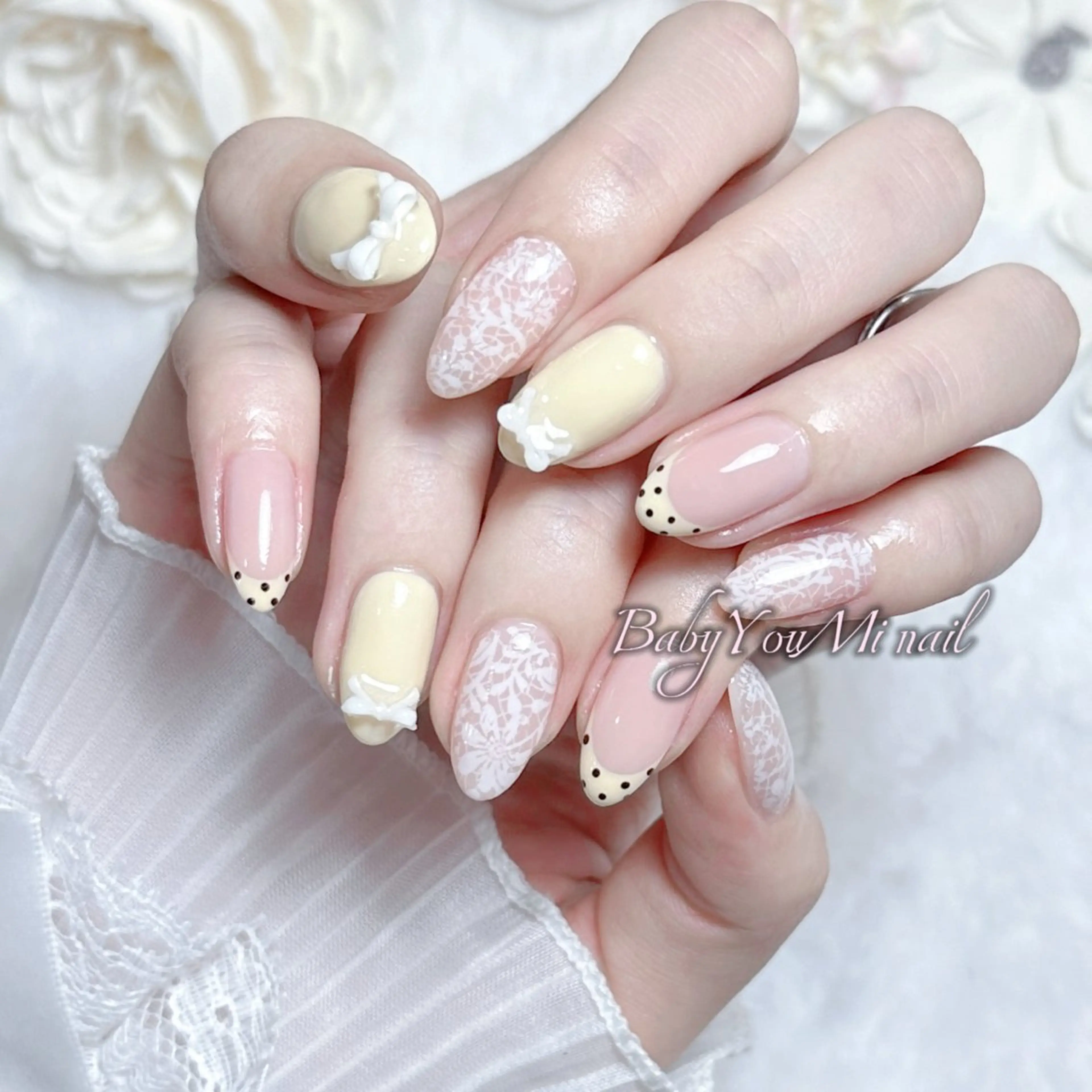 ネイル オーロラネイル チークネイル 成人式 フットネイル フレンチネイル ハンドネイル BabyYouMi nailのネイルデザイン