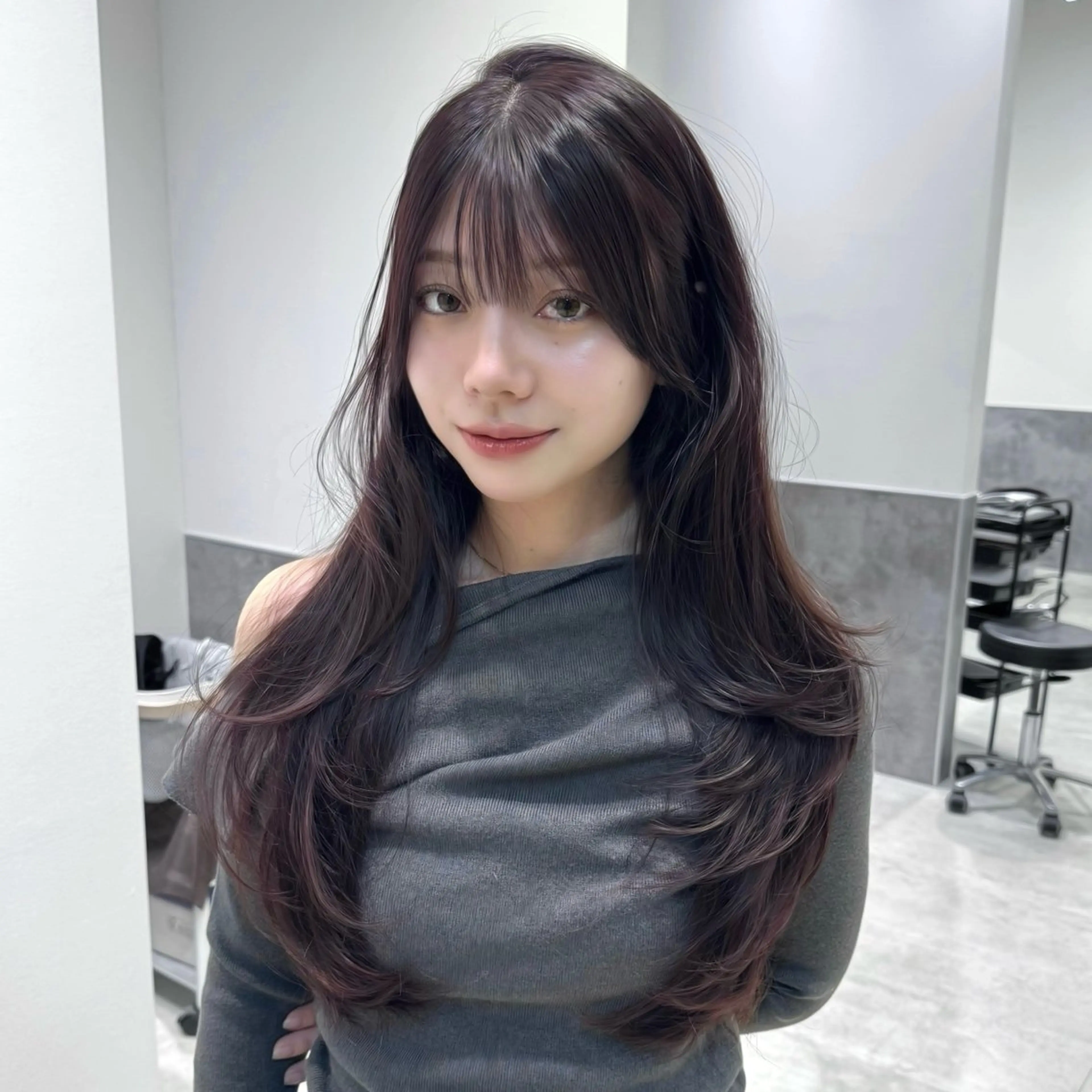 ロング カラー ブリーチ ブラウンカラー ブリーチなしカラー カット ヘアカラー トリートメント 韓国系支持率No.1 レイヤー特化/きょうのヘアスタイル