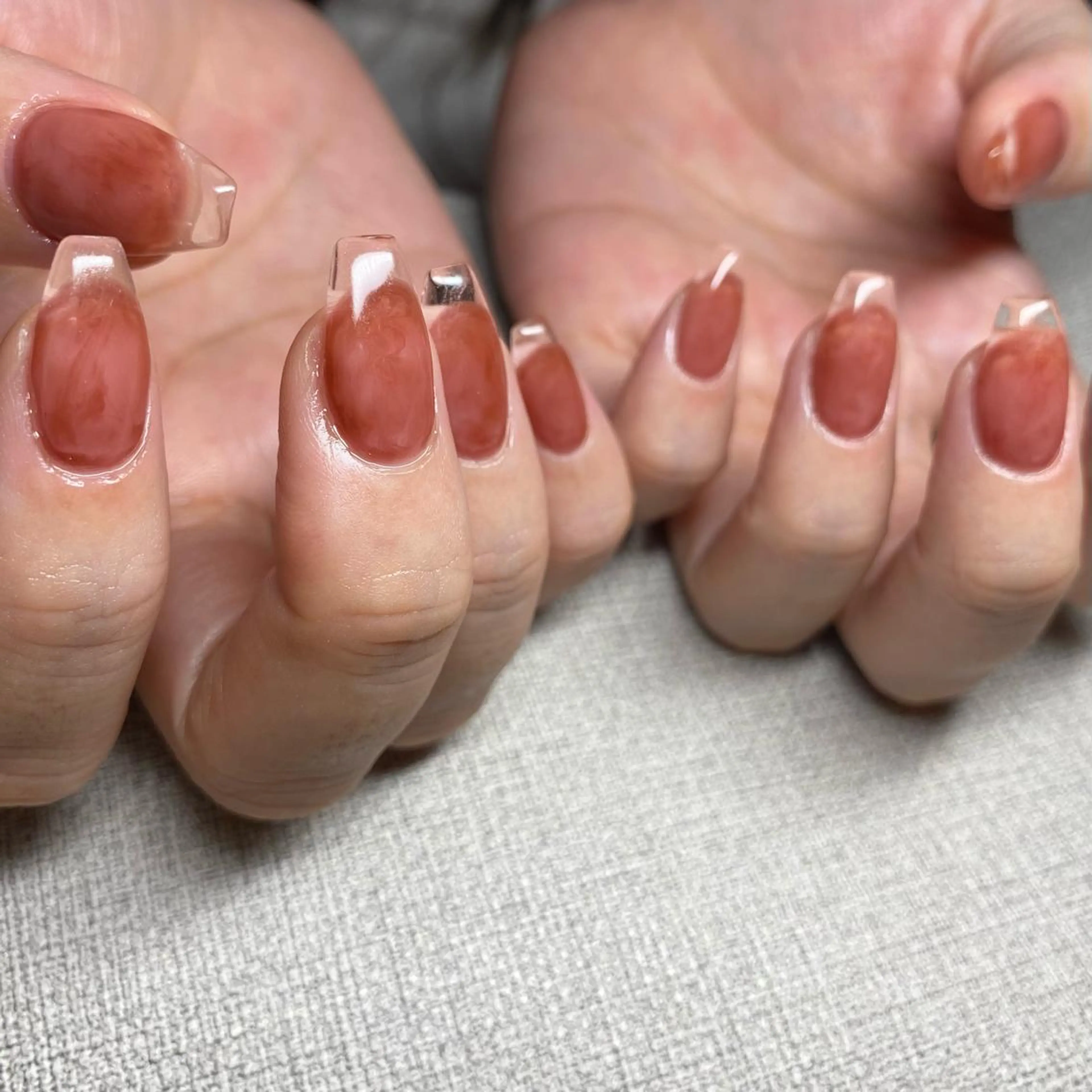 ネイル アートネイル ニュアンスネイル 冬ネイル ハンドネイル 山田 貴子のネイルデザイン