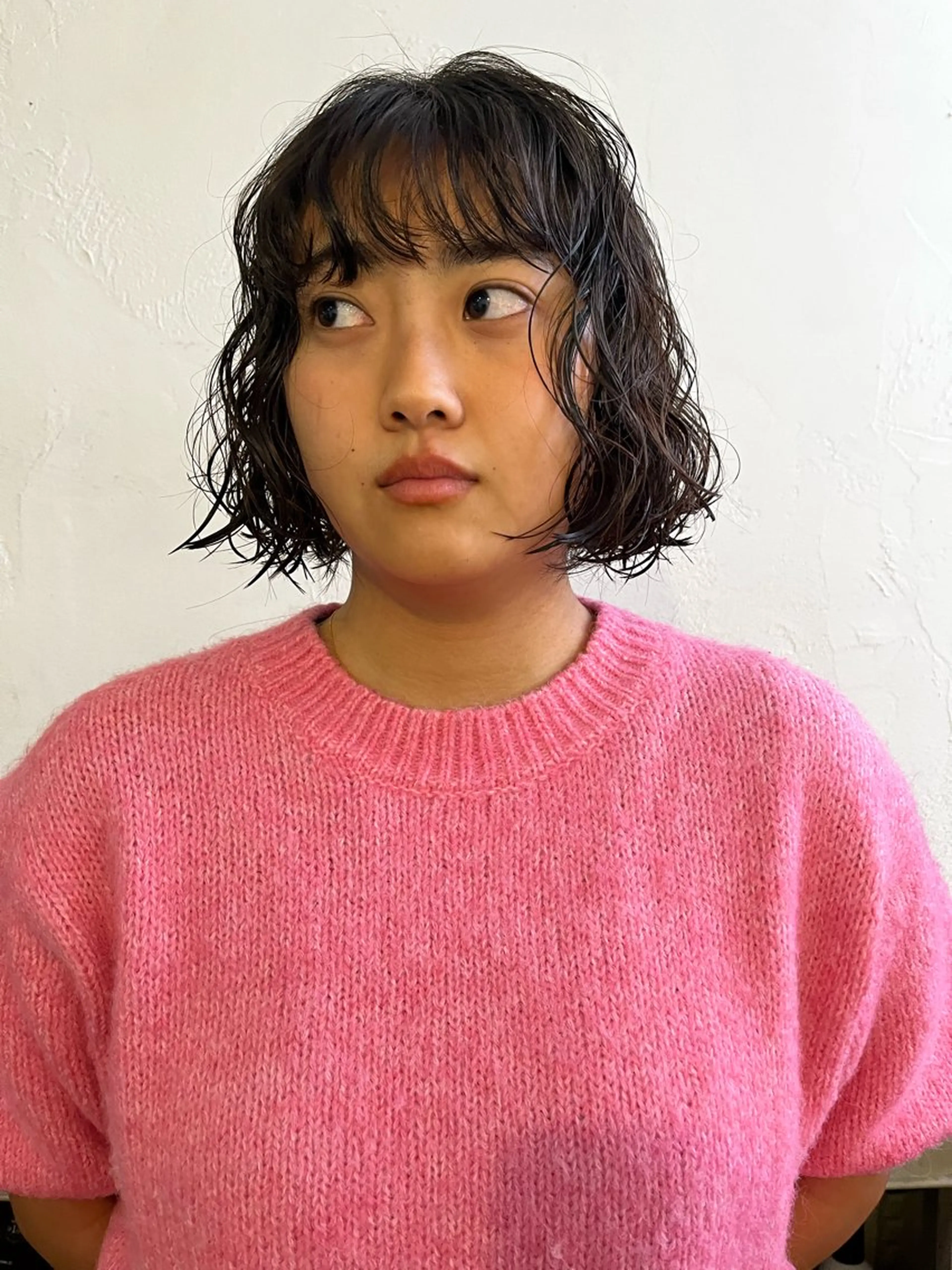 ミディアム パーマ ミディアムパーマ ボブ 金井 美悠のヘアスタイル