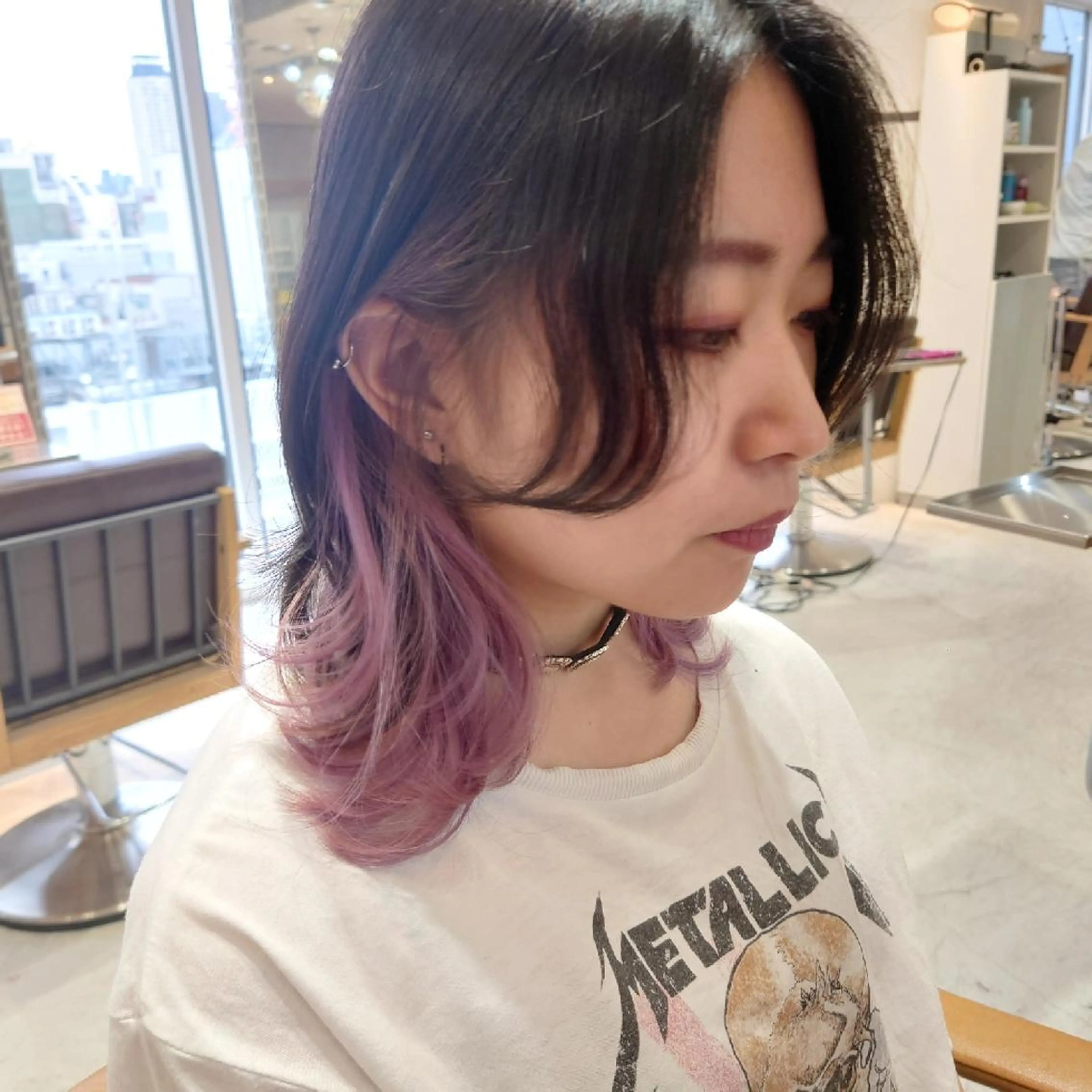 ミディアム カラー パープルカラー ウルフカット ヘアカラー トリートメント 艶髪✨ブリーチ職人 井手正康のヘアスタイル