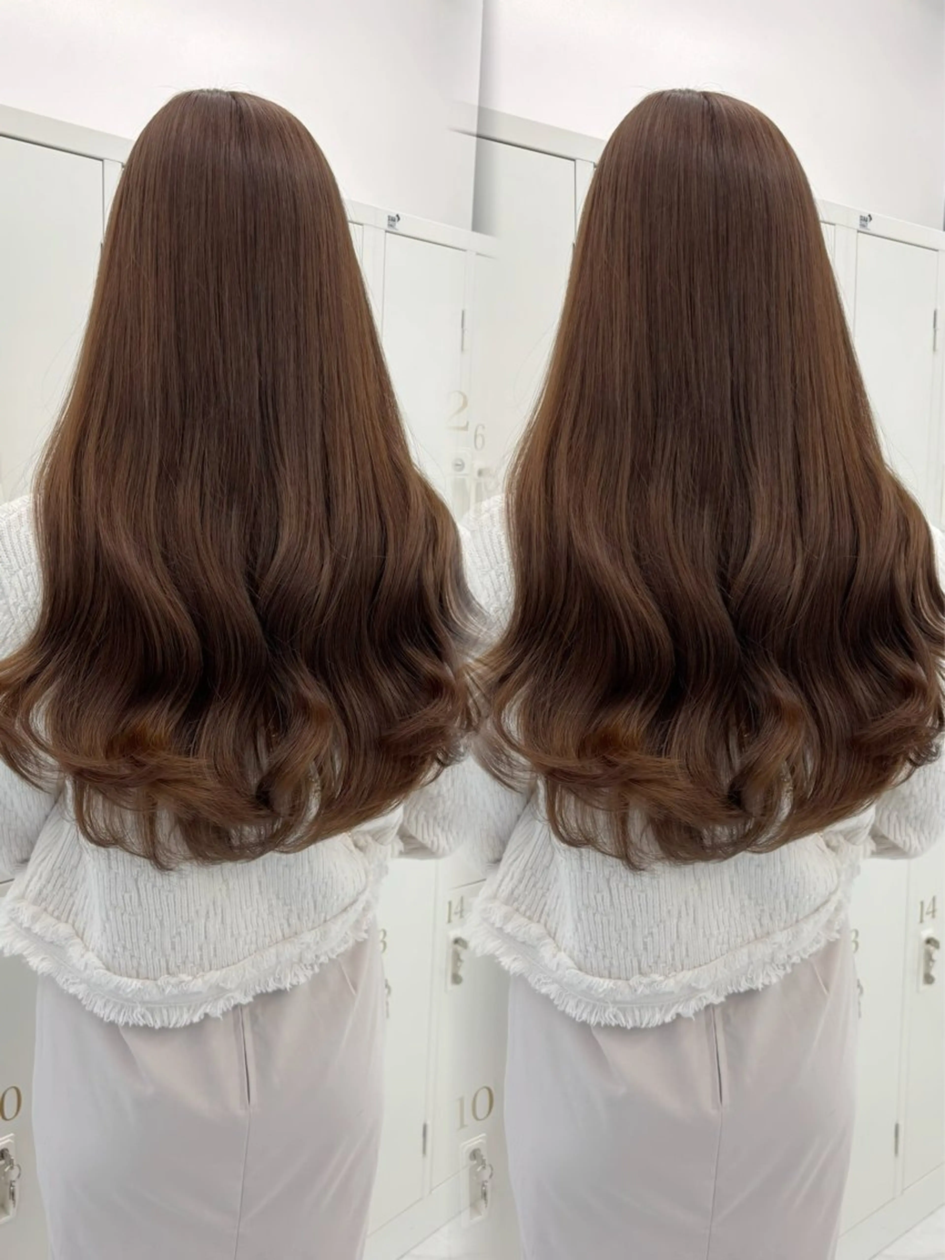 ロング カラー ブリーチ ブラウンカラー チョコレートブラウン ダブルカラー ブリーチなしカラー ヘアカラー 盛れる顔周り🤍渋谷 Risa🎀のヘアスタイル