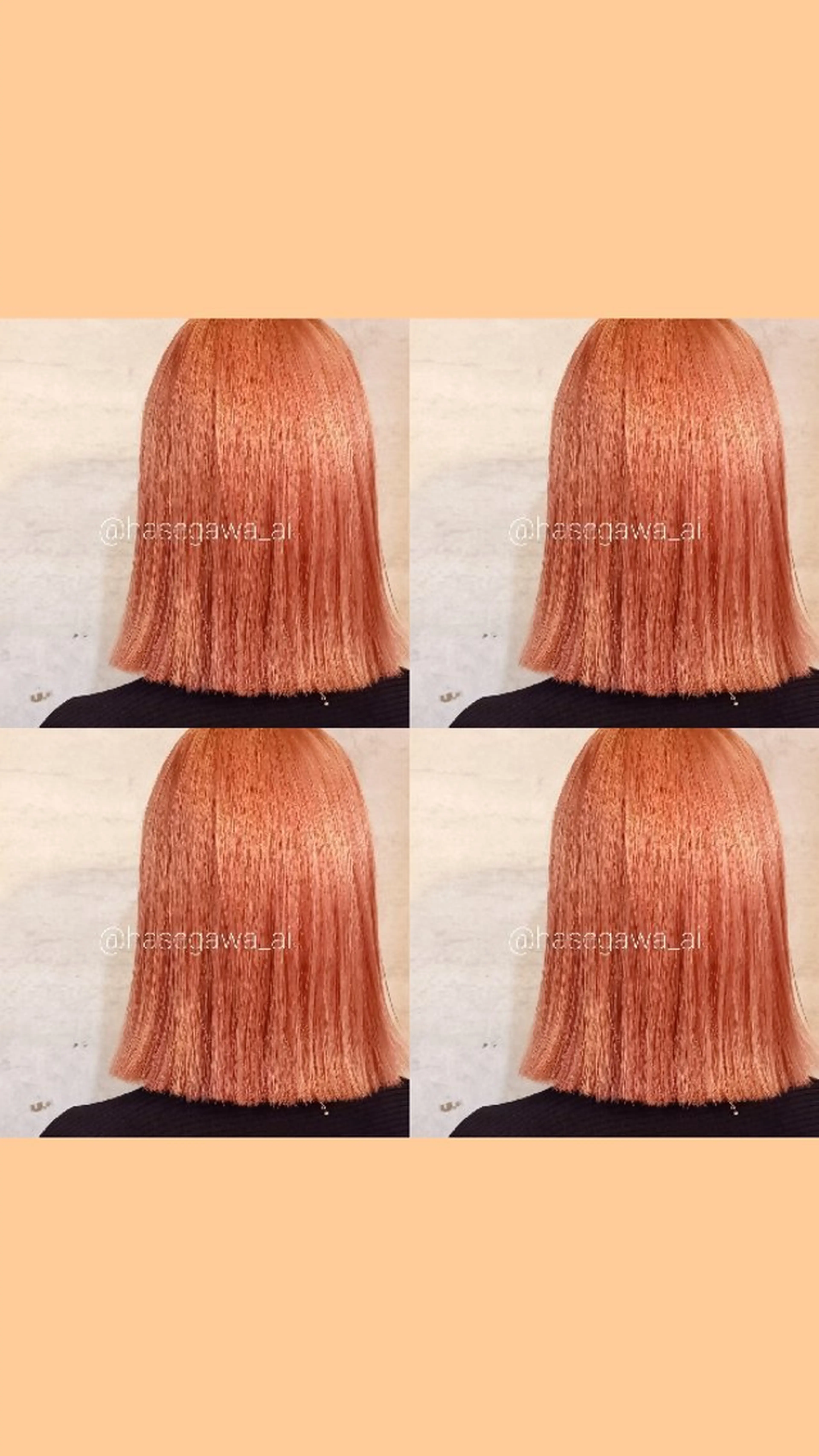 ショート カラー ブリーチ ハイトーンカラー オレンジ デザインカラー /aiのヘアスタイル