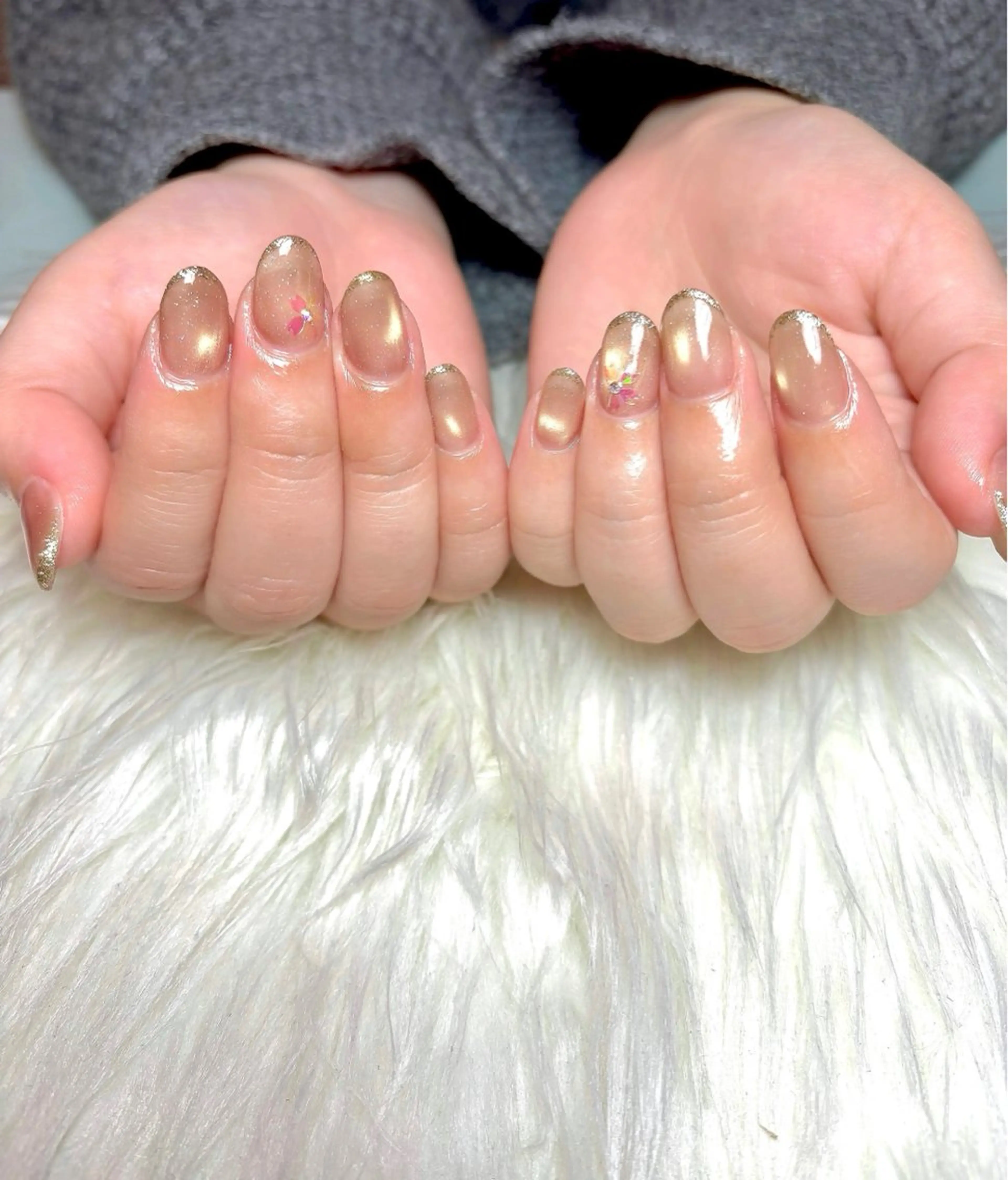 ネイル フレンチネイル マグネットネイル 持ち込み ハンドネイル untitled Meeのネイルデザイン