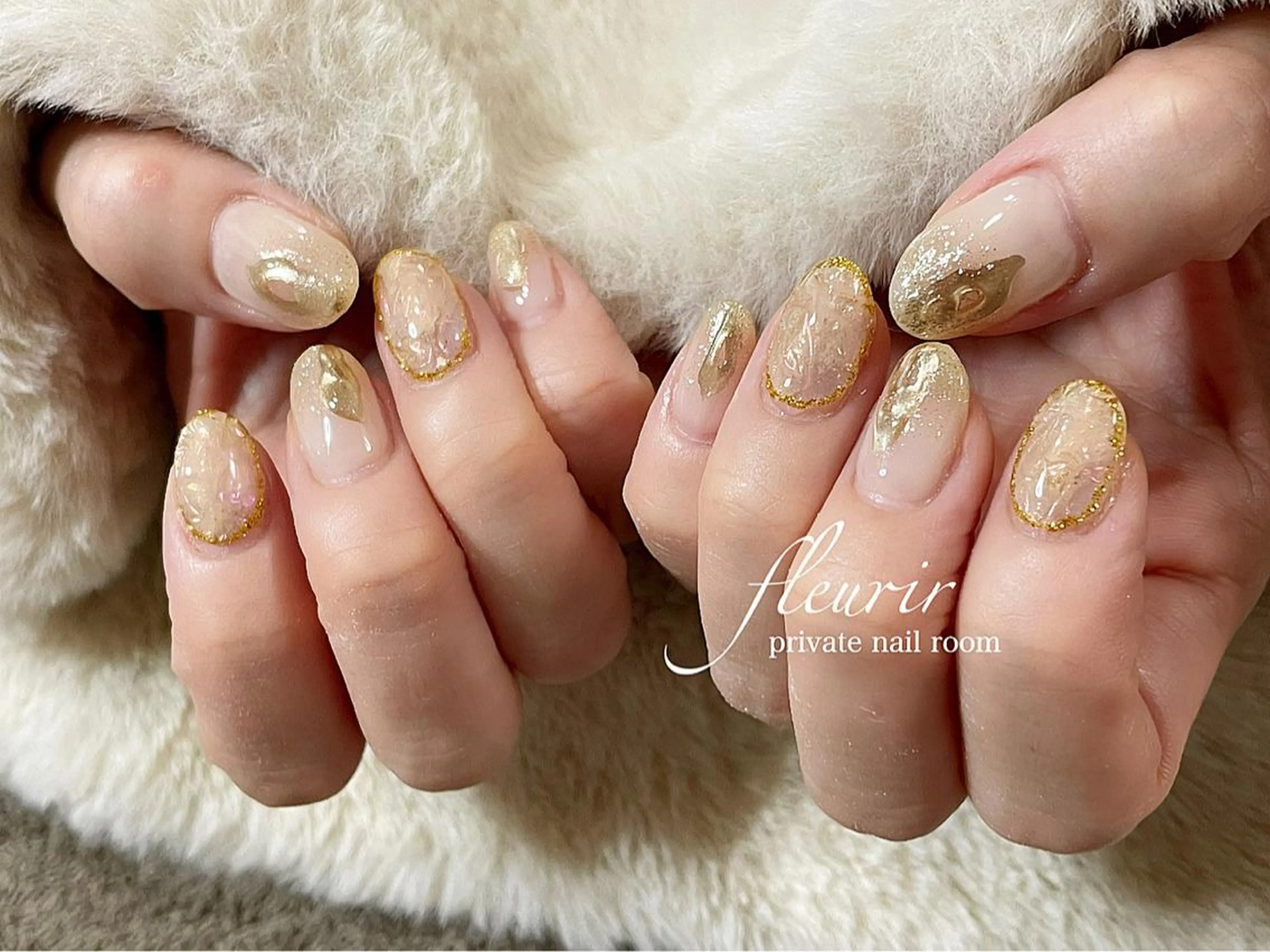 ネイル アートネイル ミラーネイル フルリール 【プライベートサロンのネイルデザイン