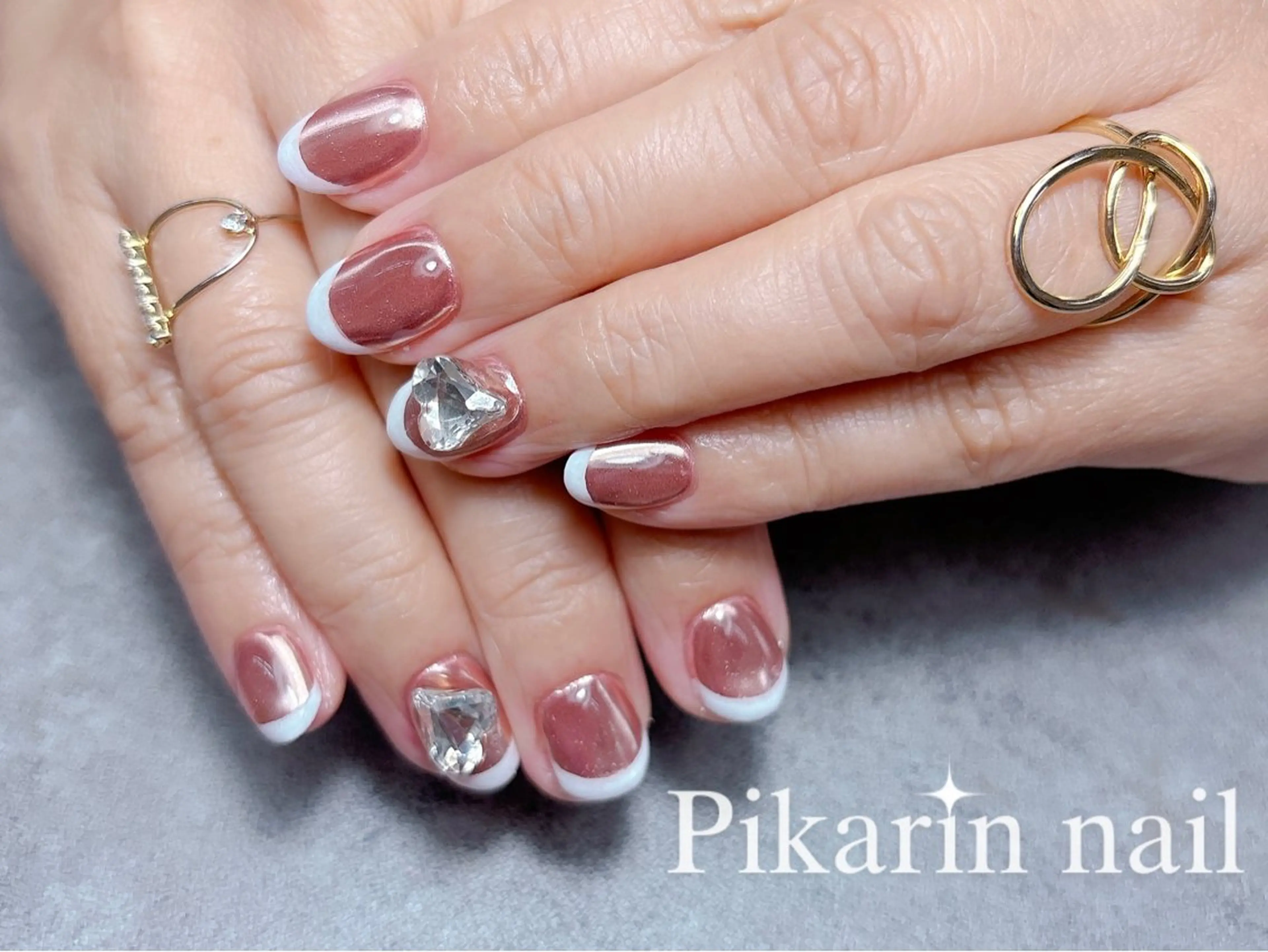 ネイル フレンチネイル ミラーネイル Nail Salon Pikarin🌙のネイルデザイン