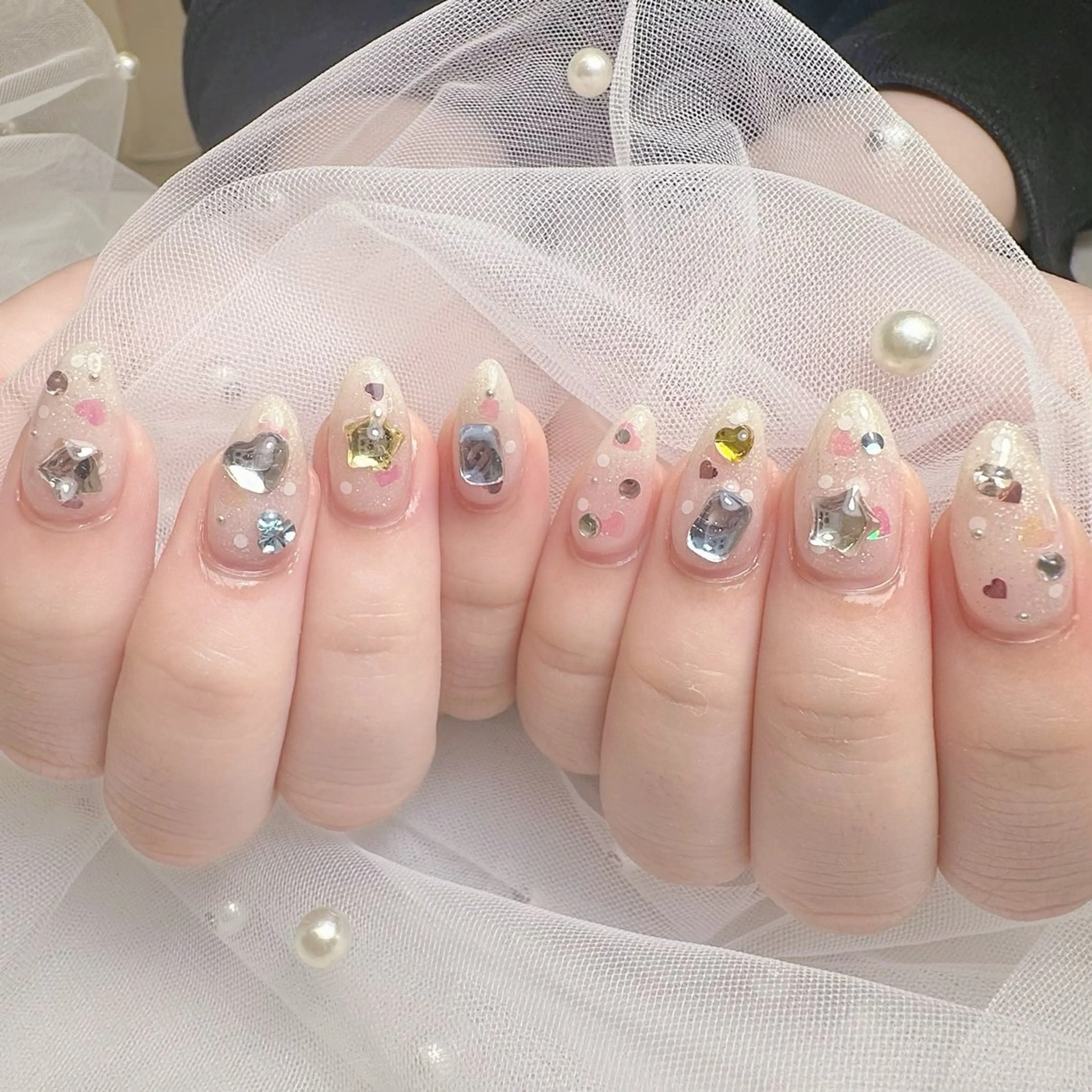 ネイル ハンドネイル nami🐰🎀 ガーリー/堺筋本町のネイルデザイン