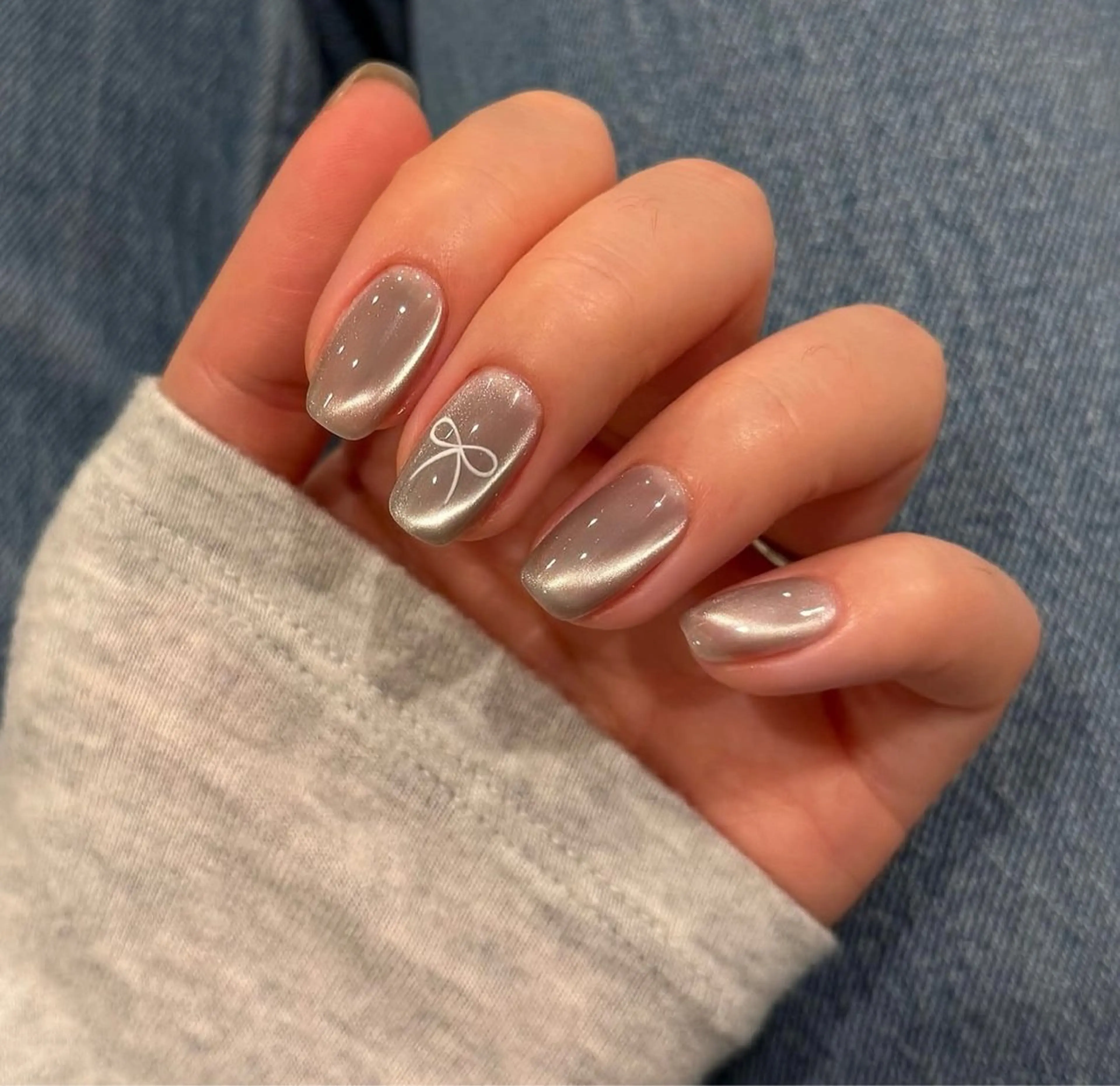 ネイル アートネイル オーロラネイル チークネイル フレンチネイル ガラスフレンチ ハンドネイル 🎀YooLi Nail salonのネイルデザイン
