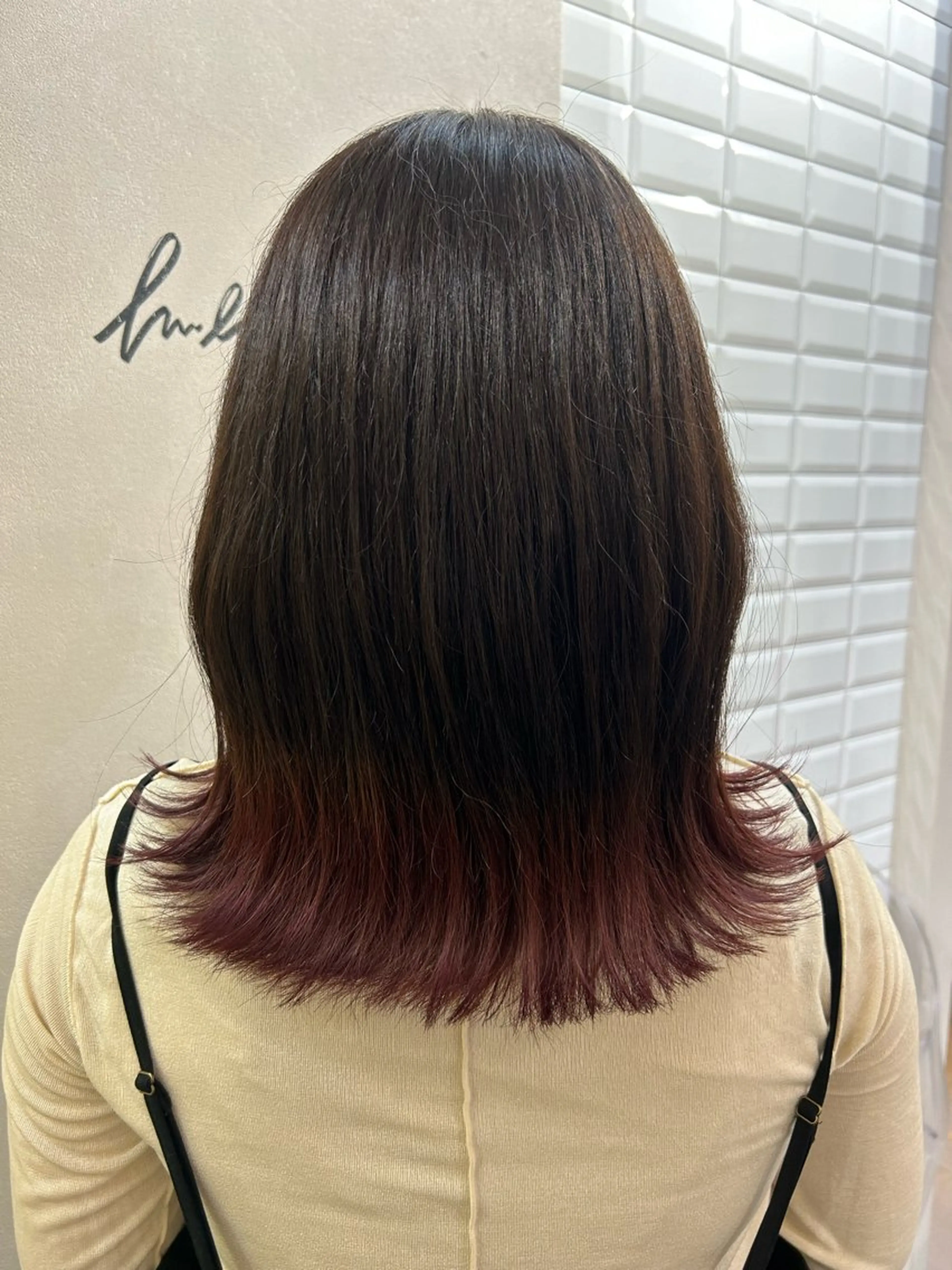 セミロング カラー ブリーチ ラベンダーカラー ピンクカラー ピンクラベンダー カット ヘアカラー トリートメント hub hair レイヤー/透明感のヘアスタイル