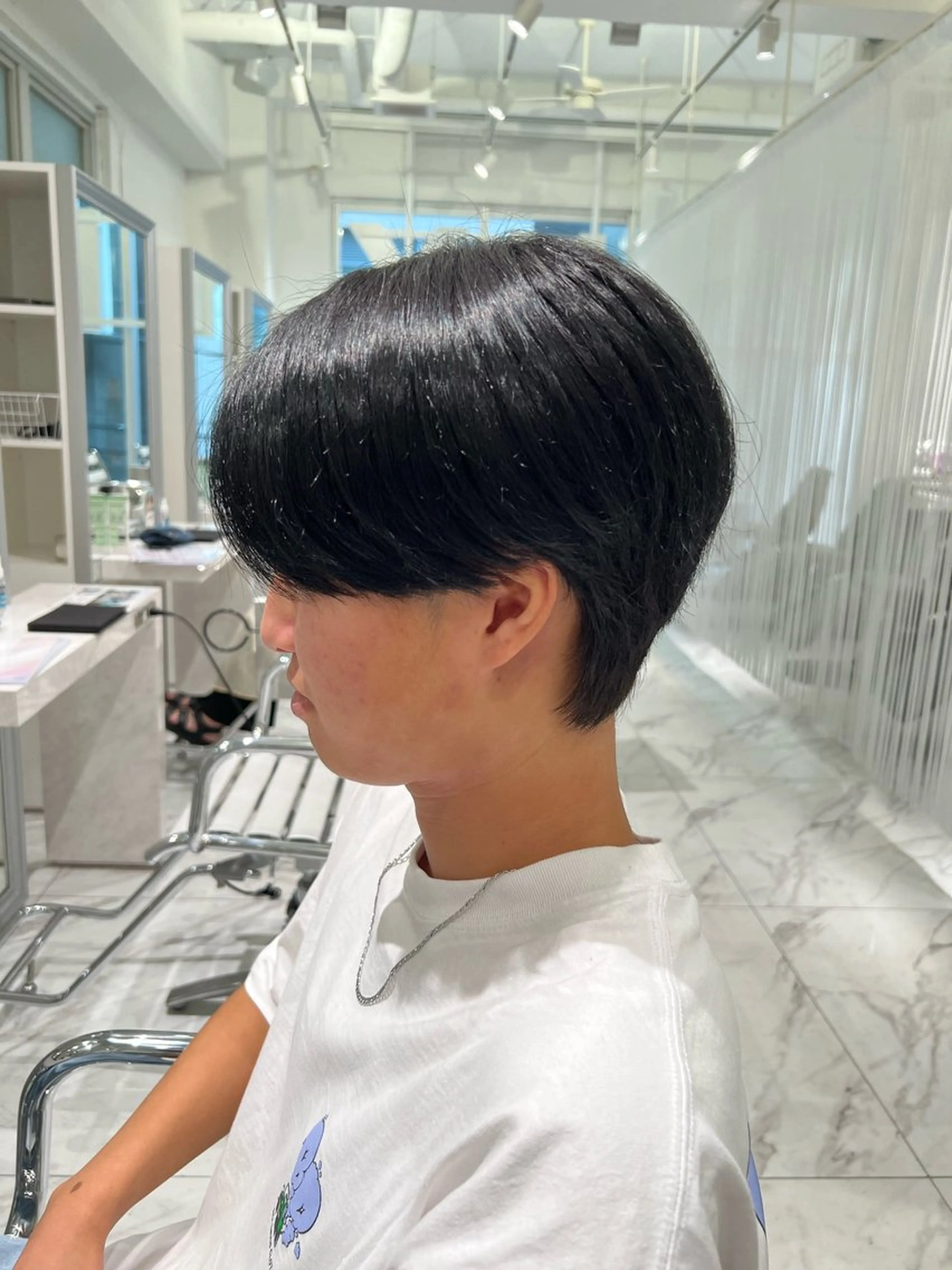 ミディアム 柳澤 和也のヘアスタイル