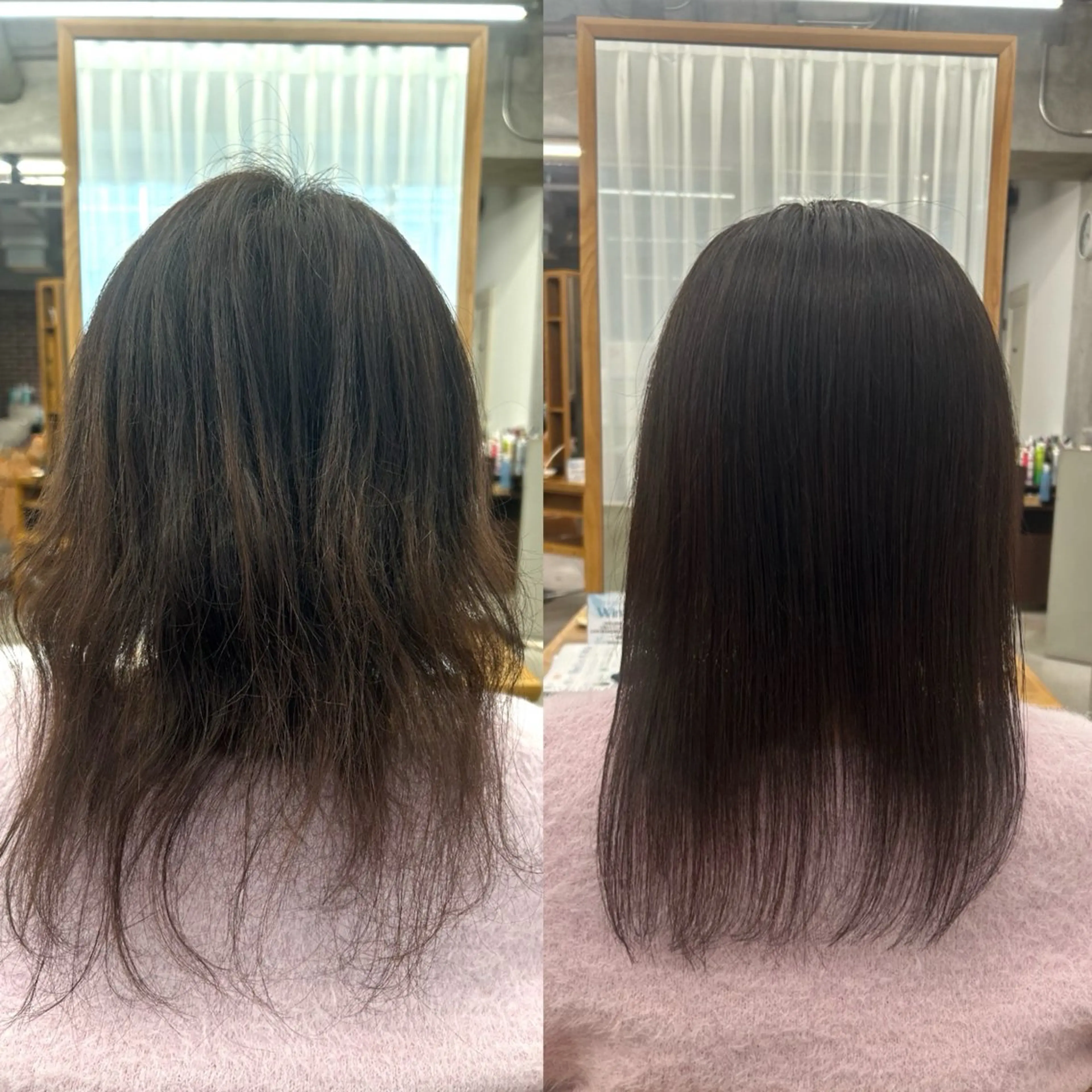 ミディアム パーマ くせ毛 縮毛矯正 トリートメント 縮毛矯正 🌼髪質改善/透明感 艶髪タケドミのヘアスタイル