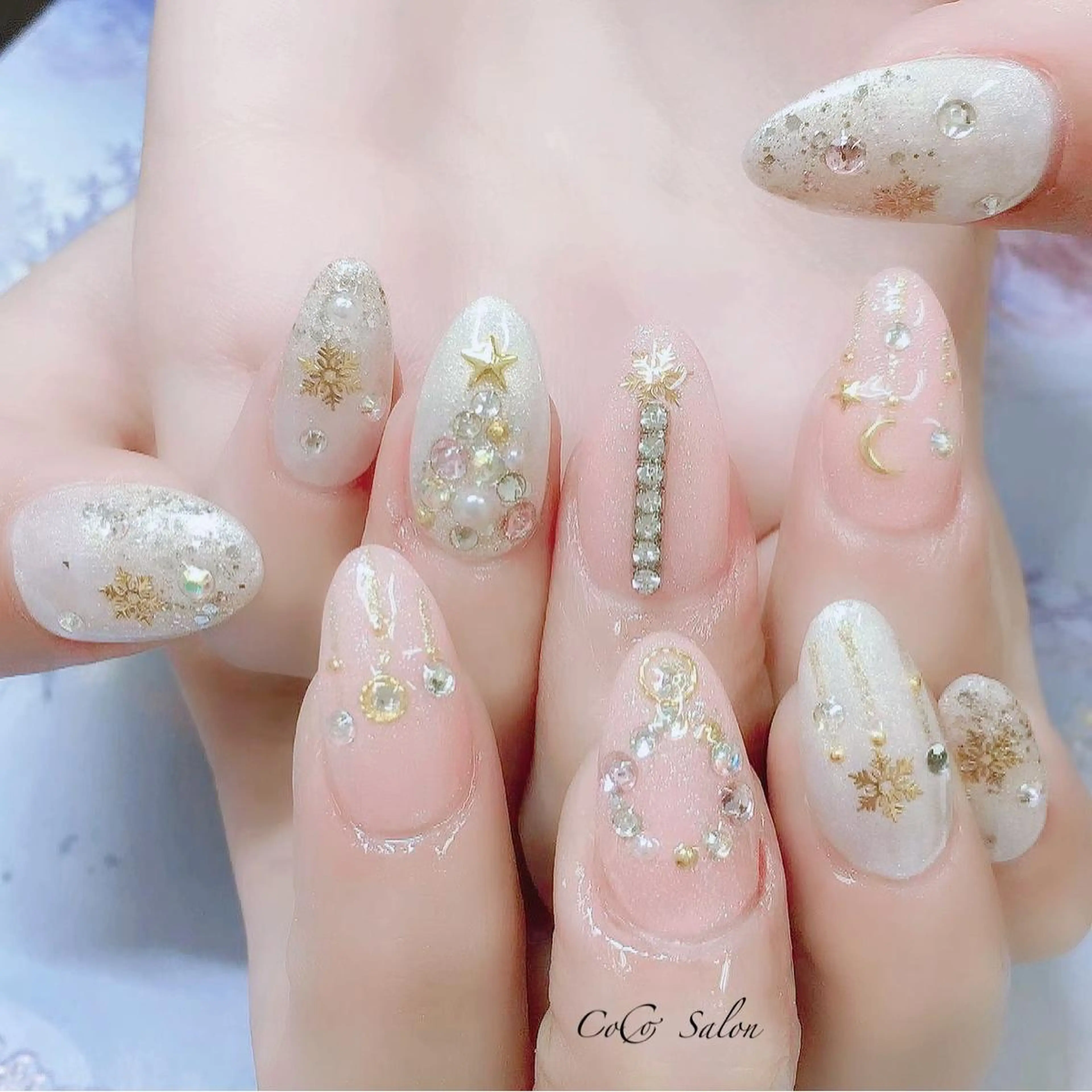 ネイル 長さ出し ジェルネイル ホログラムネイル オフィスネイル ワンカラーネイル CoCoSalon ネイル/まつ毛予約のネイルデザイン