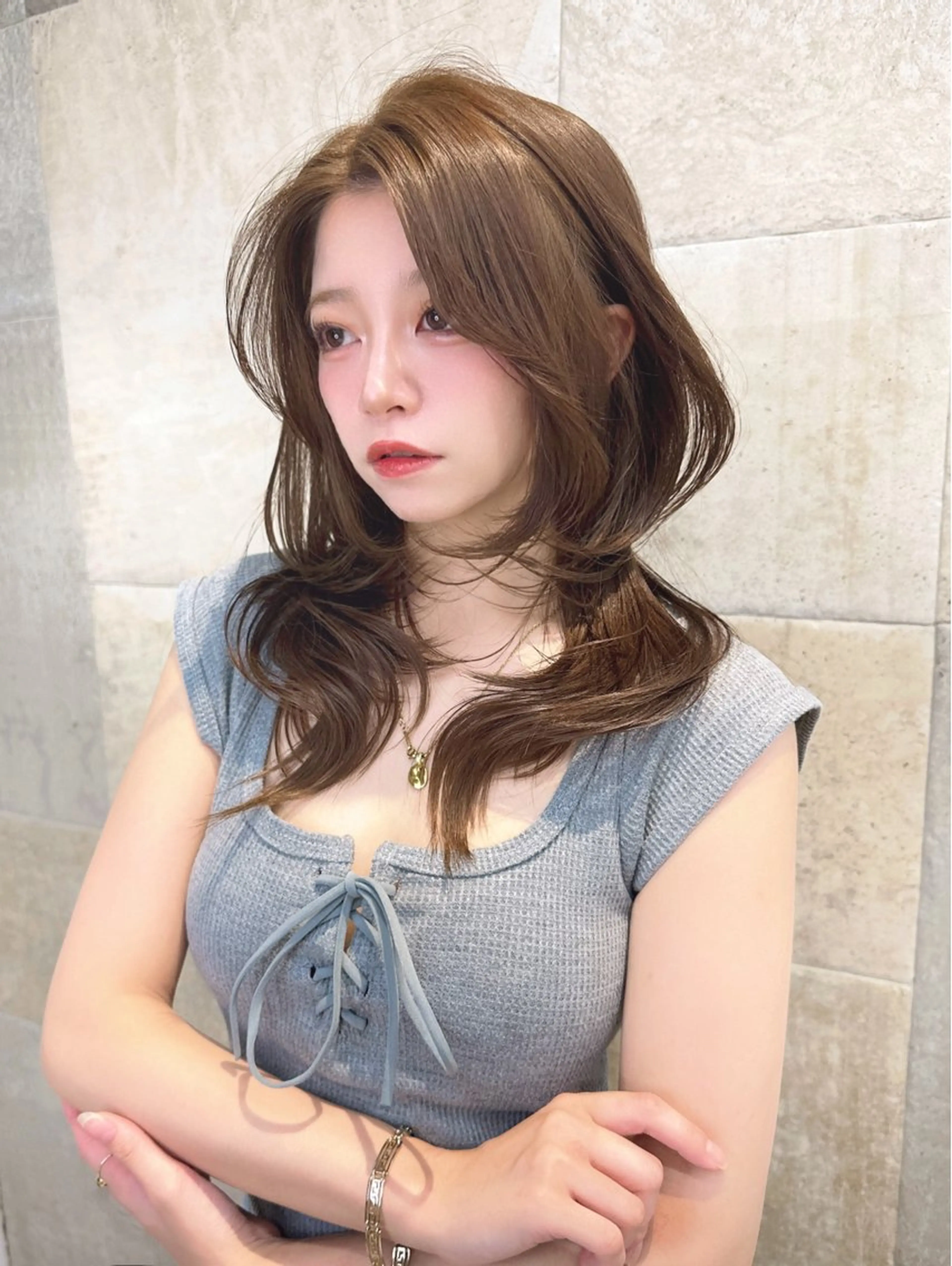 セミロング カラー 荻野 峻輔/レイヤー /ハッシュ/透明感のヘアスタイル