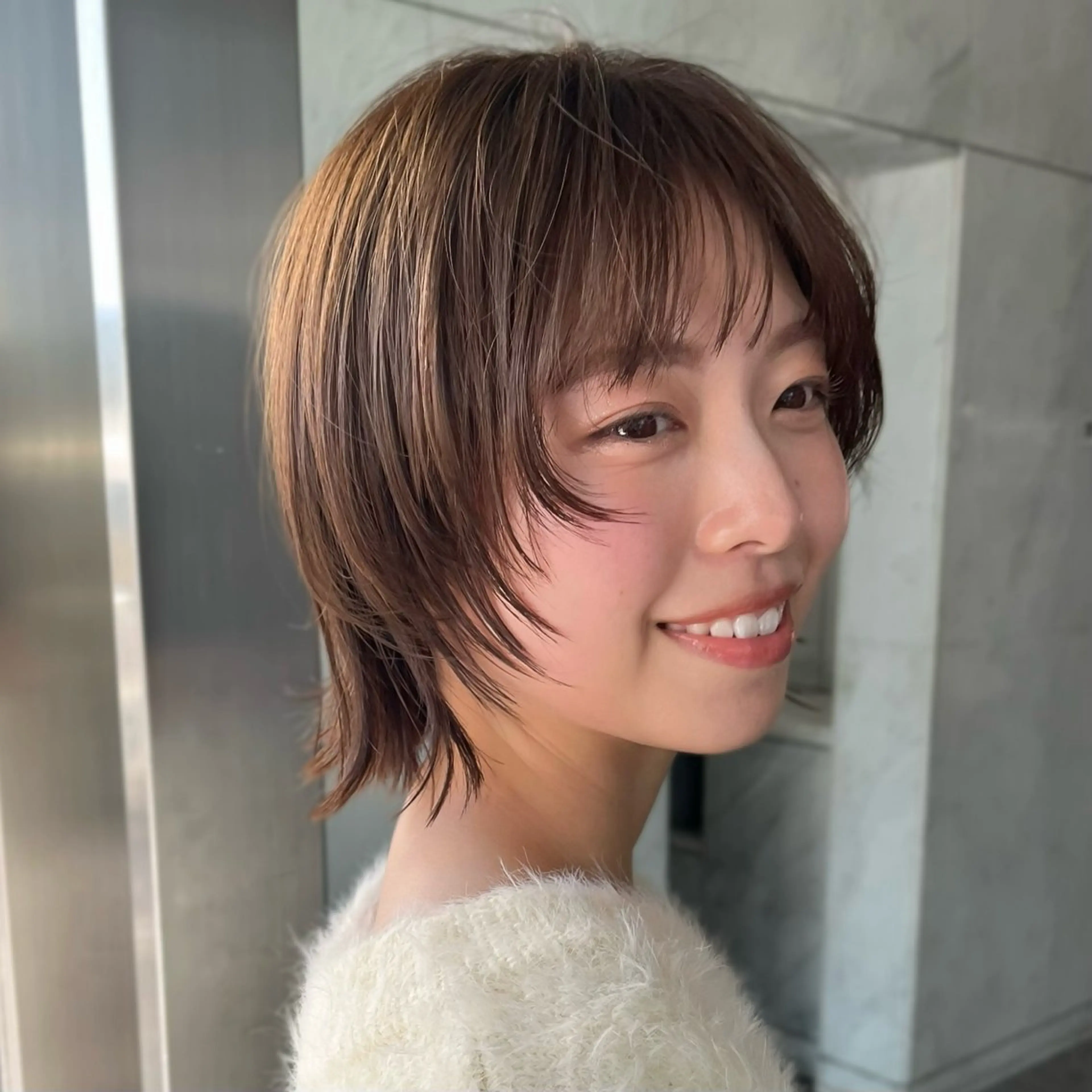 ショート カット ヘアカラー たおちゃん／レイヤー ／透明感カラーのヘアスタイル