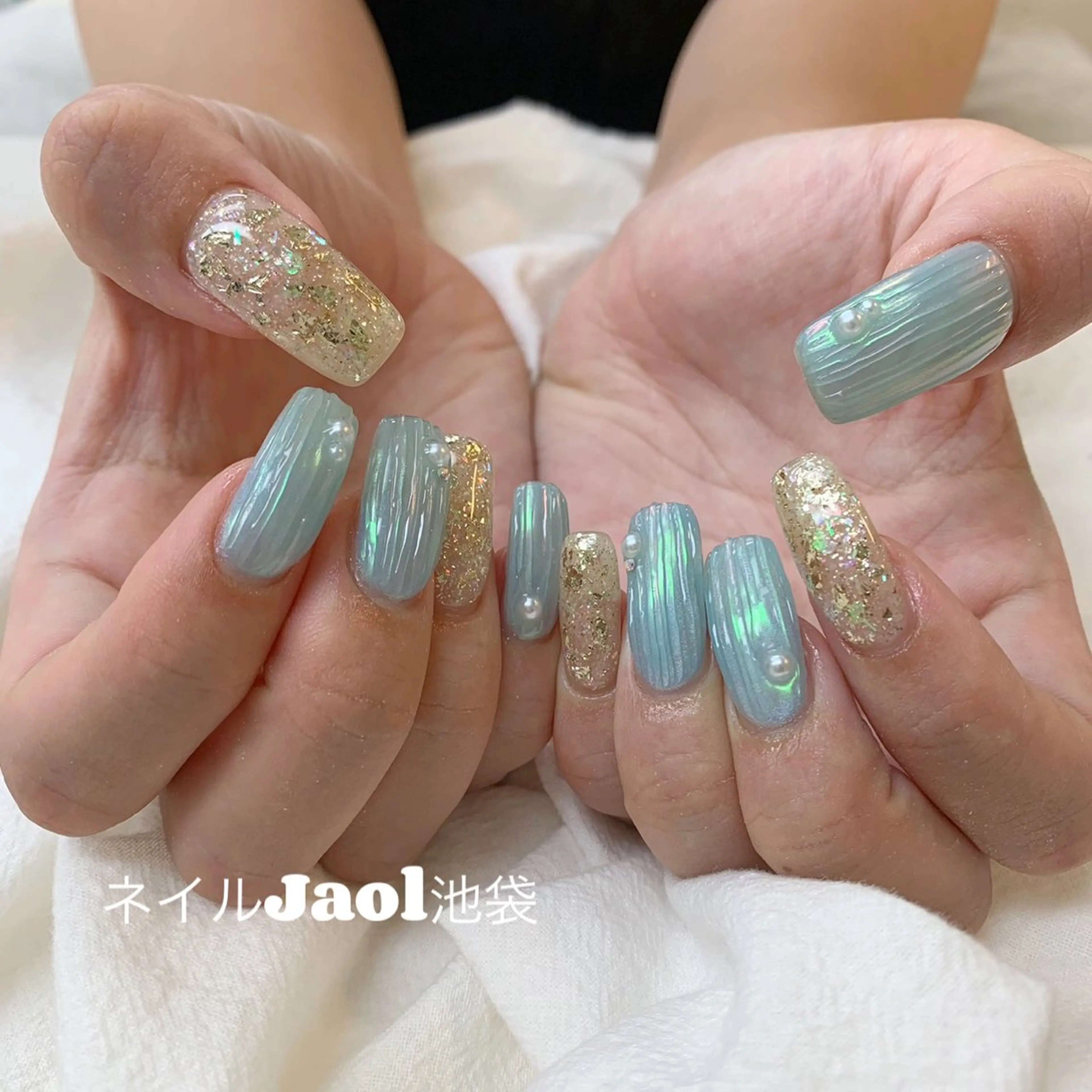 ロング 韓国風ヘア ハンドネイル ネイルJaol 池袋のネイルデザイン