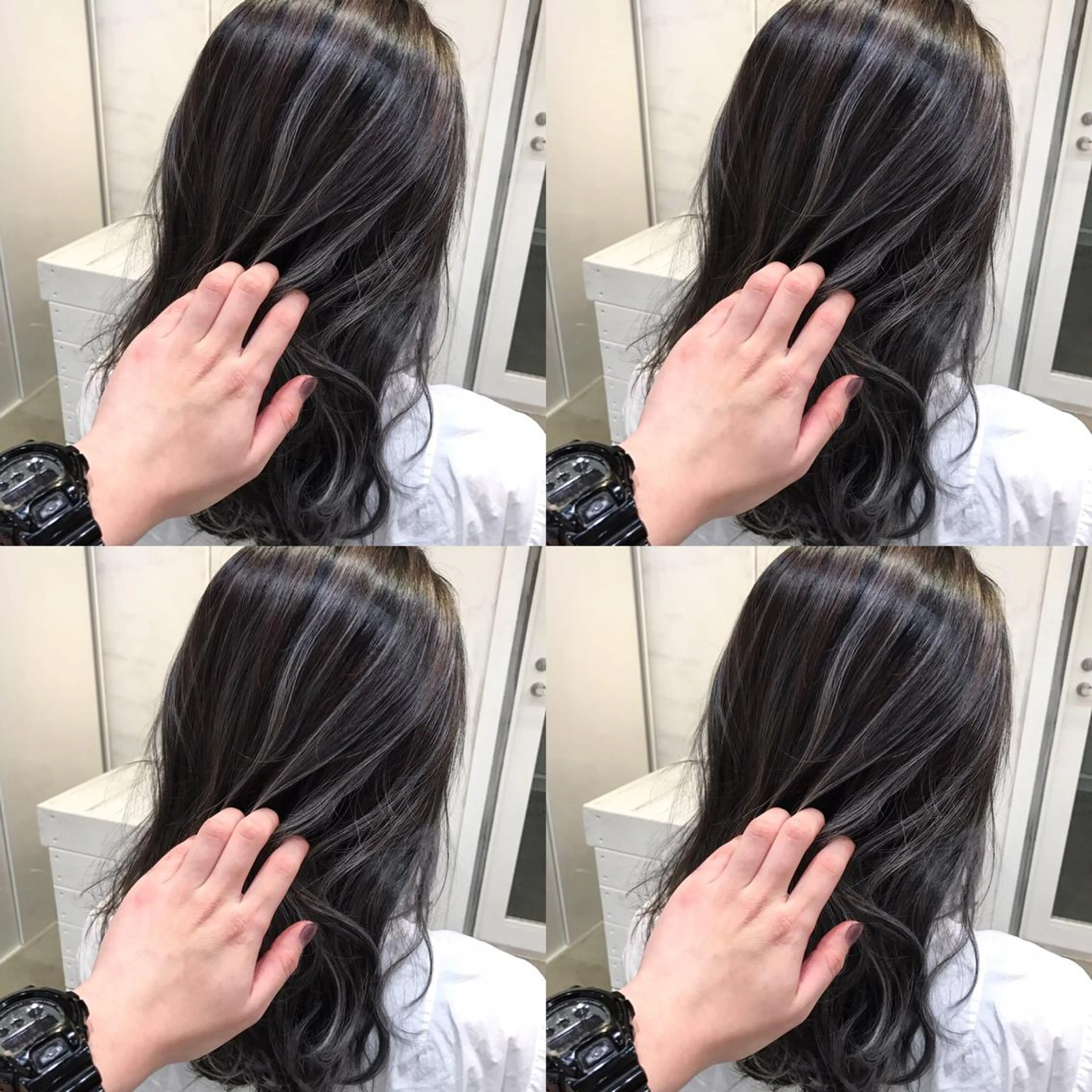 セミロング カラー ヘアアレンジ ヘアカラー トリートメント 縮毛矯正 髪質改善寺坂雄飛💐のヘアスタイル