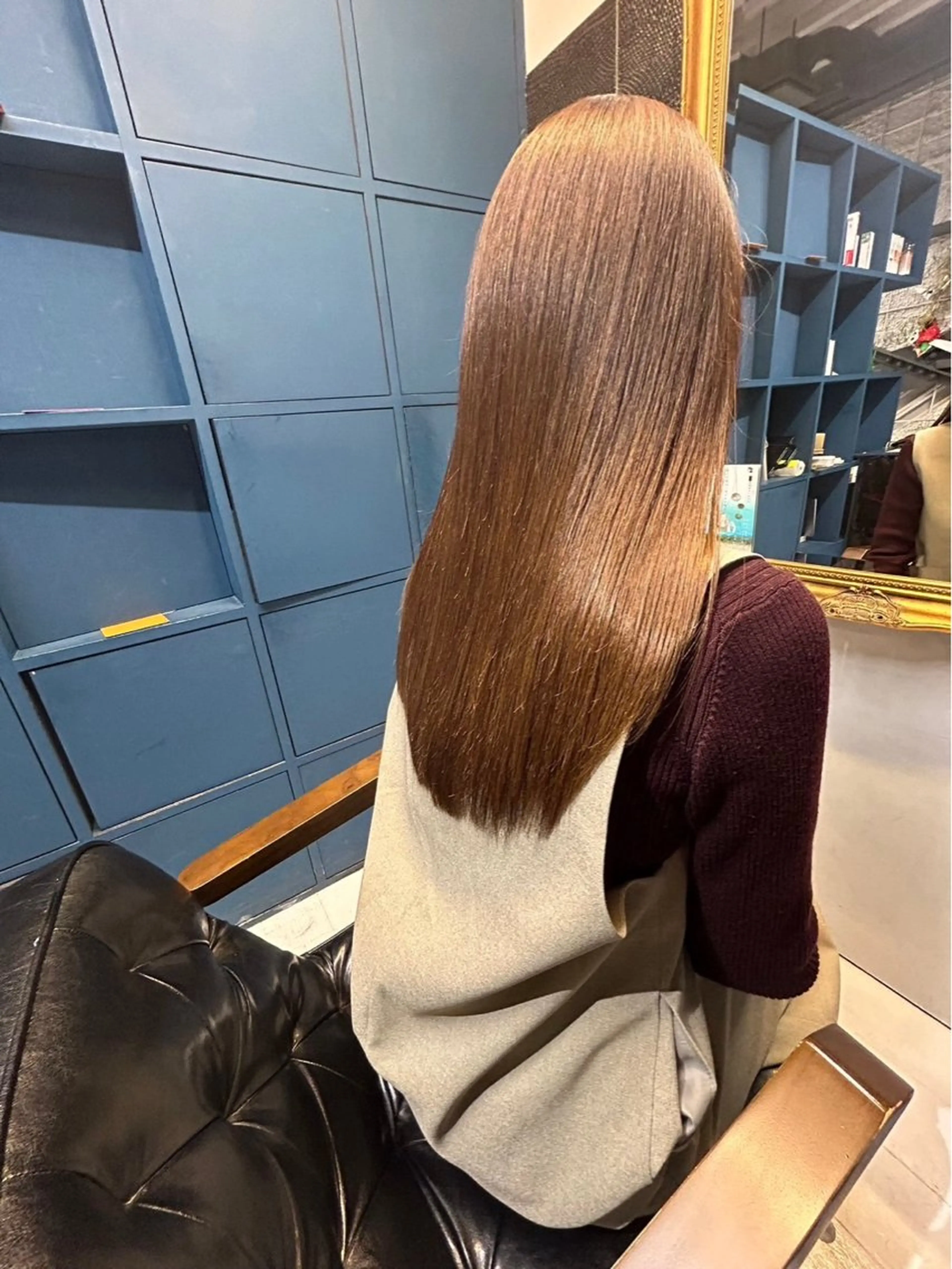 セミロング 髪質改善 ヘアカラー トリートメント 艶髪 藤原まいこのヘアスタイル