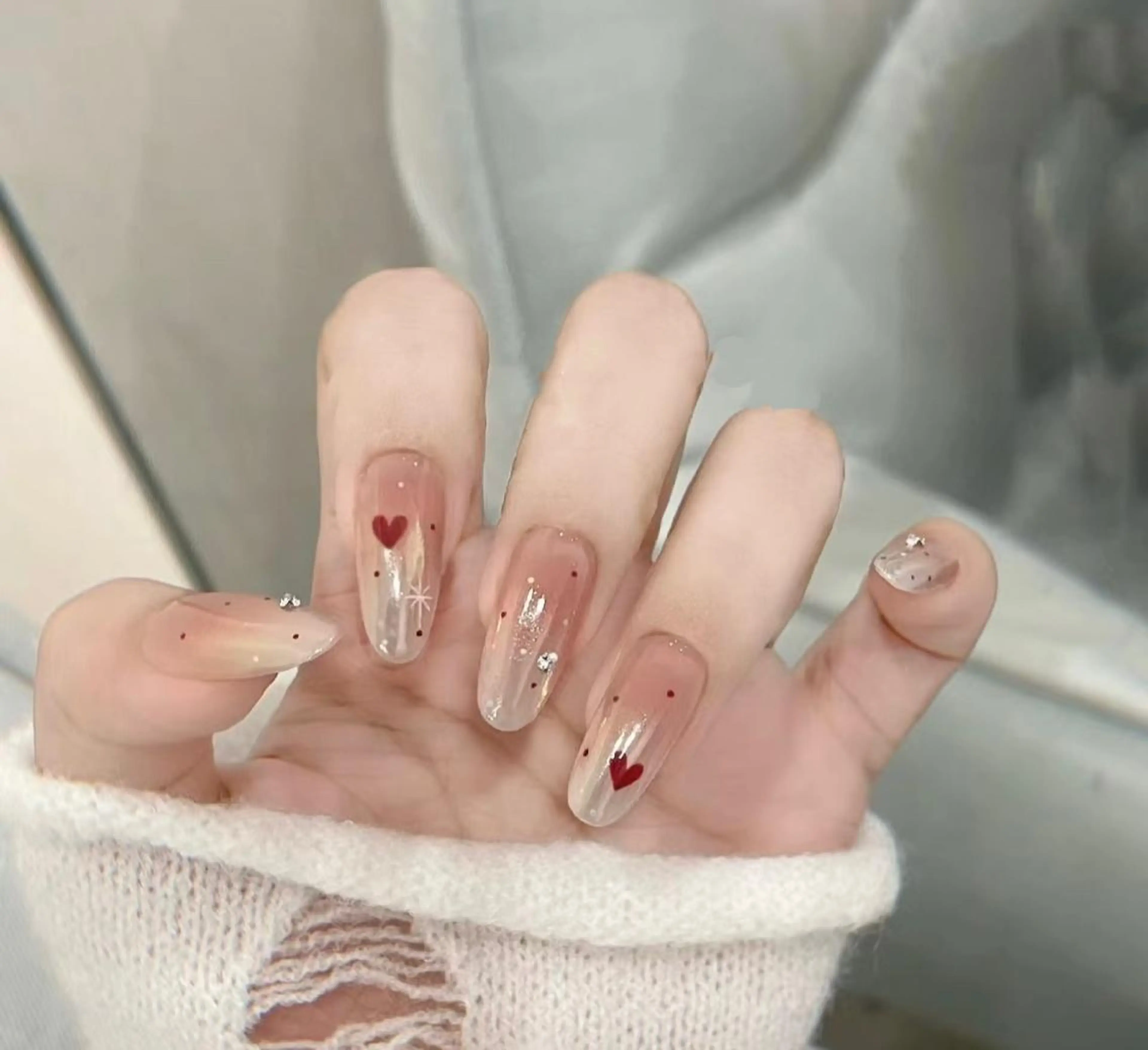 ★バレンタインスペシャルデザイン7990円(チップ長さ出し＋5000円)(ソフトジェルオフ無料)の写真