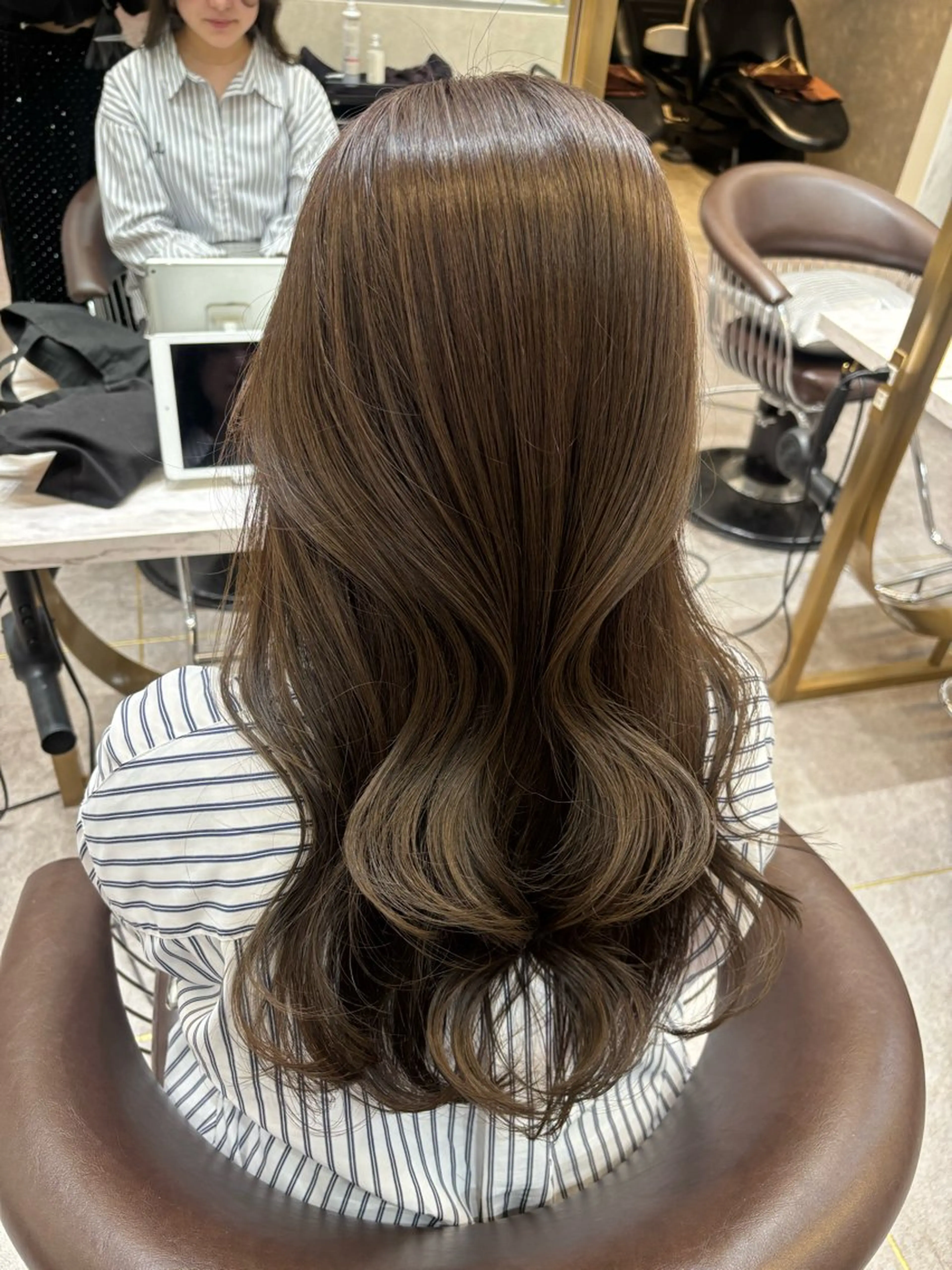 セミロング カラー ブリーチ ブリーチなしカラー オリーブカラー カット ヘアカラー トリートメント 🍒ブリーチなしカラ ー／Sakura🍒のヘアスタイル