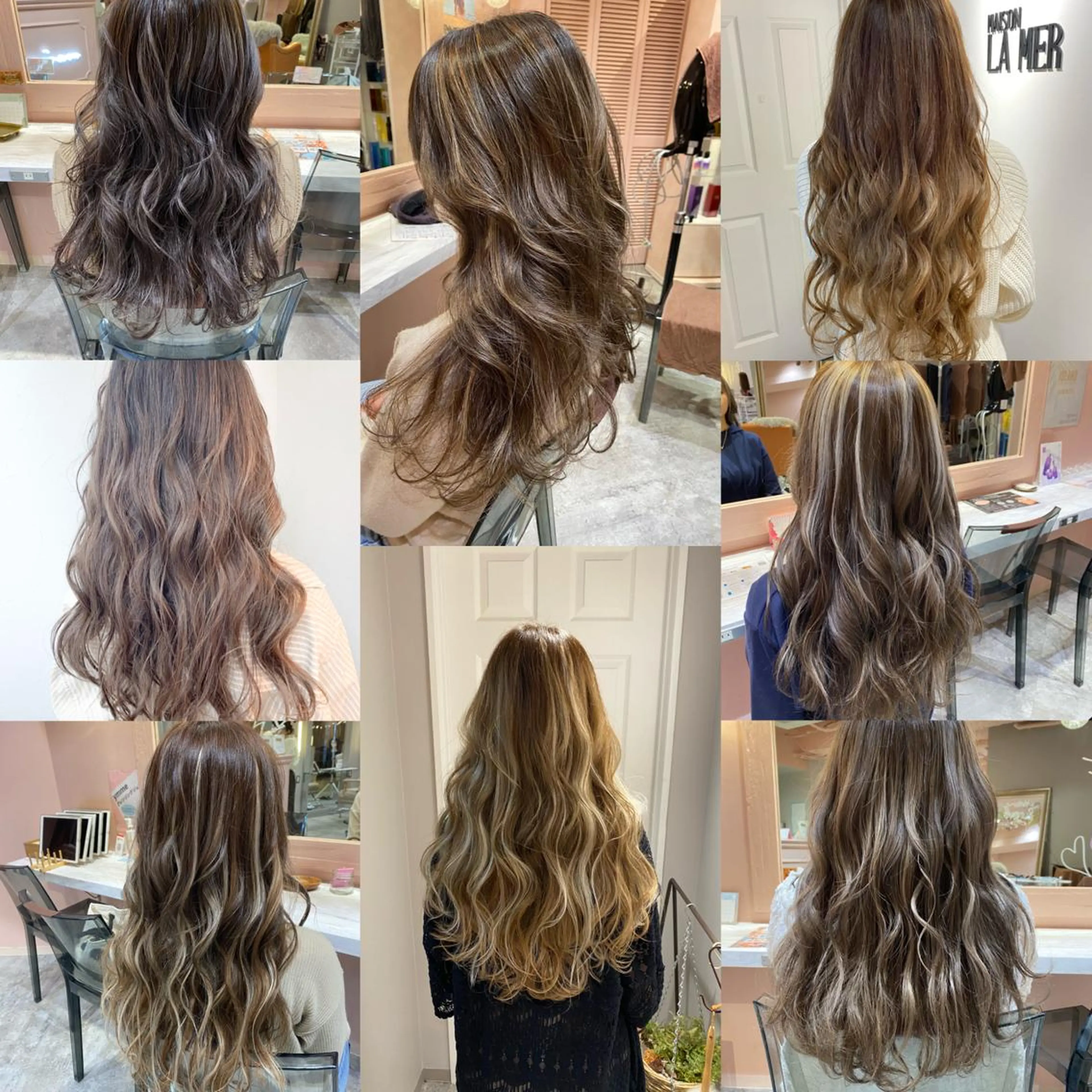 セミロング カラー パーマ ヘアアレンジ メンズ キッズ ネイル マツエク・マツパ メンズブリーチ メンズハイライト ブリーチ 透明感カラー デザインカラー RIYA❤︎ Aujuaソムリエのヘアスタイル