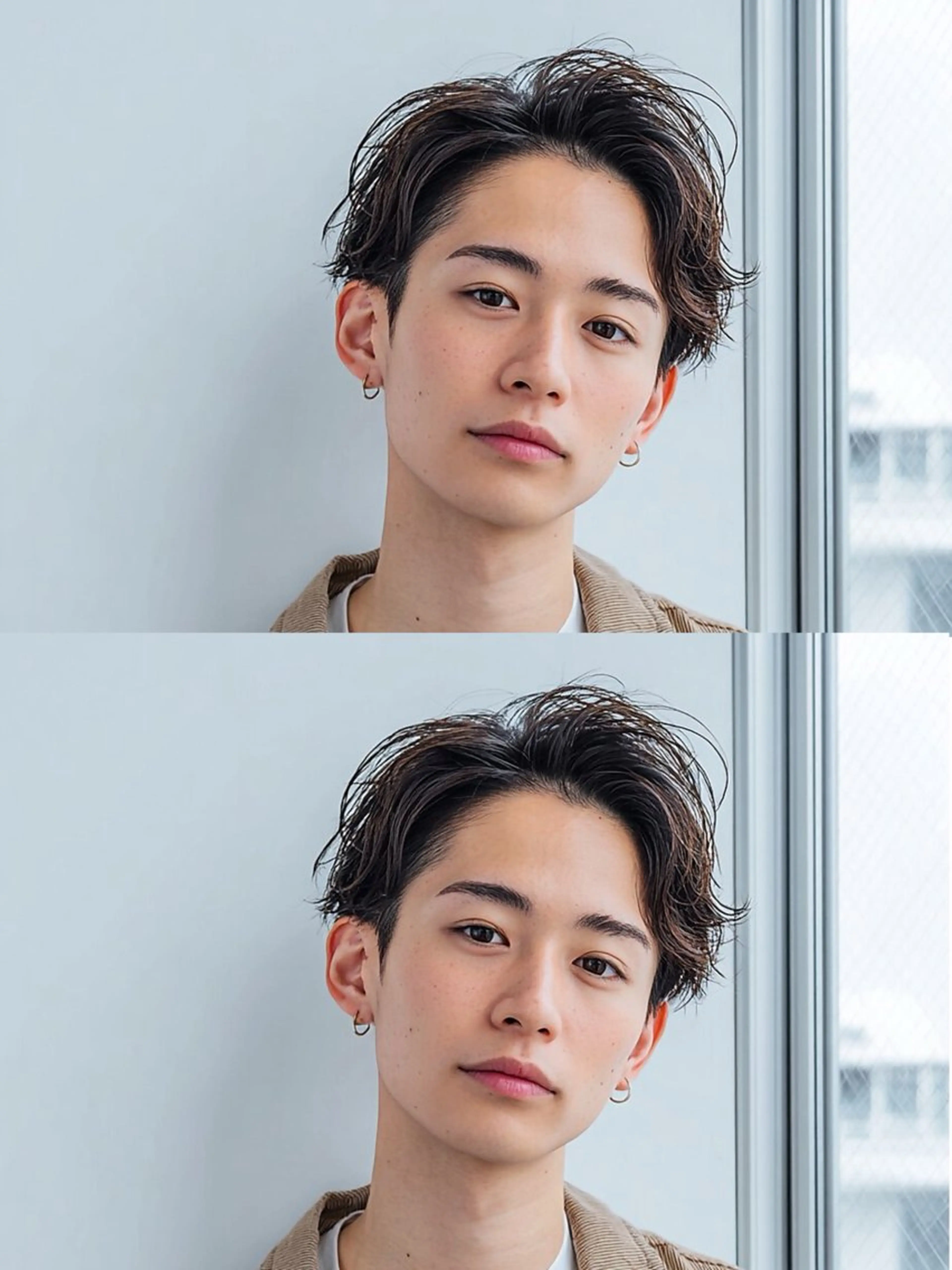 ショート カラー パーマ メンズ オールバック Men's特化 ✂️ 垢抜けパーマ/宮澤蓮のヘアスタイル