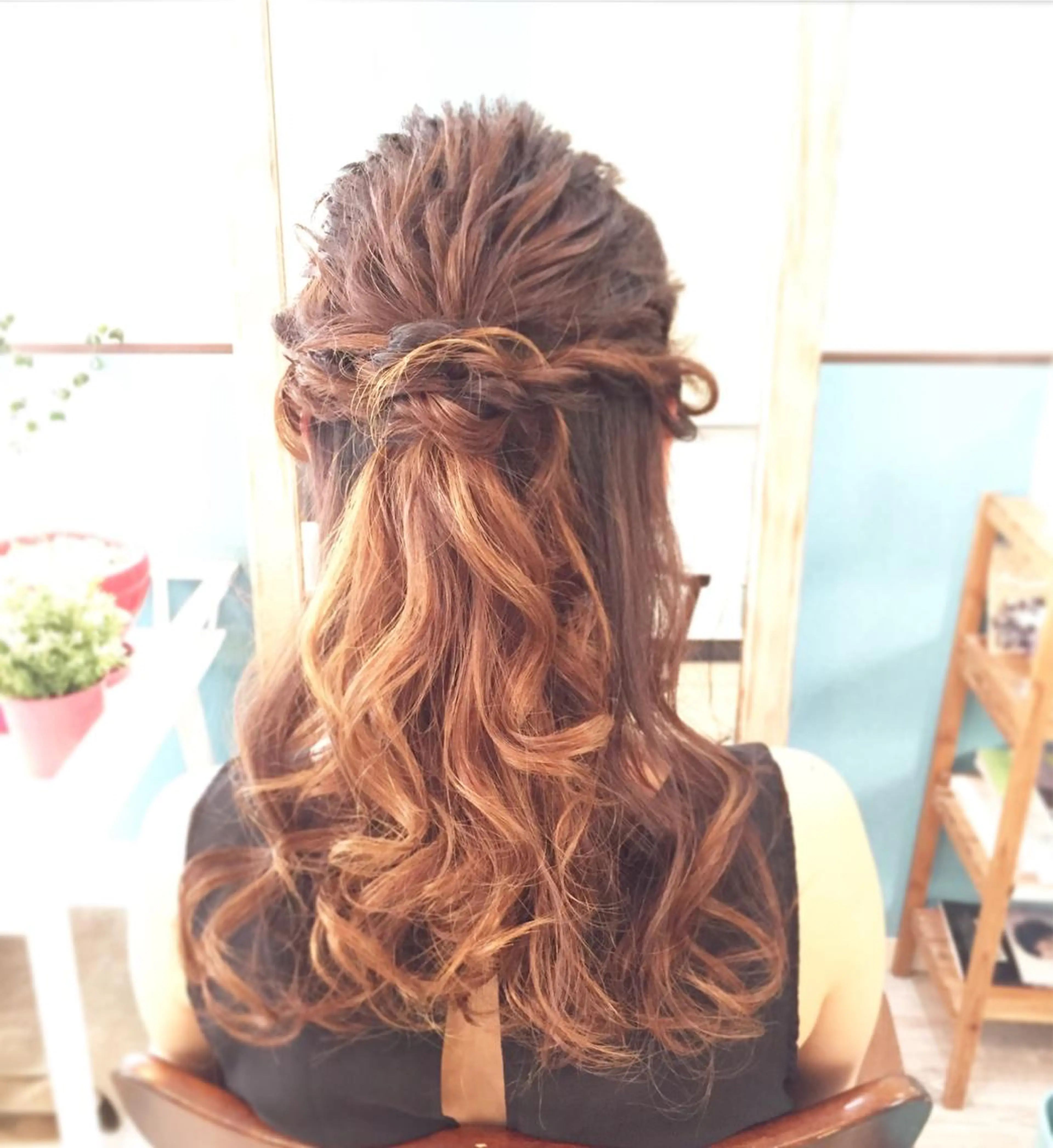 セミロング ヘアアレンジ ハーフアップ 早朝✨ヘアセット 着付け/清水玲歌のヘアスタイル