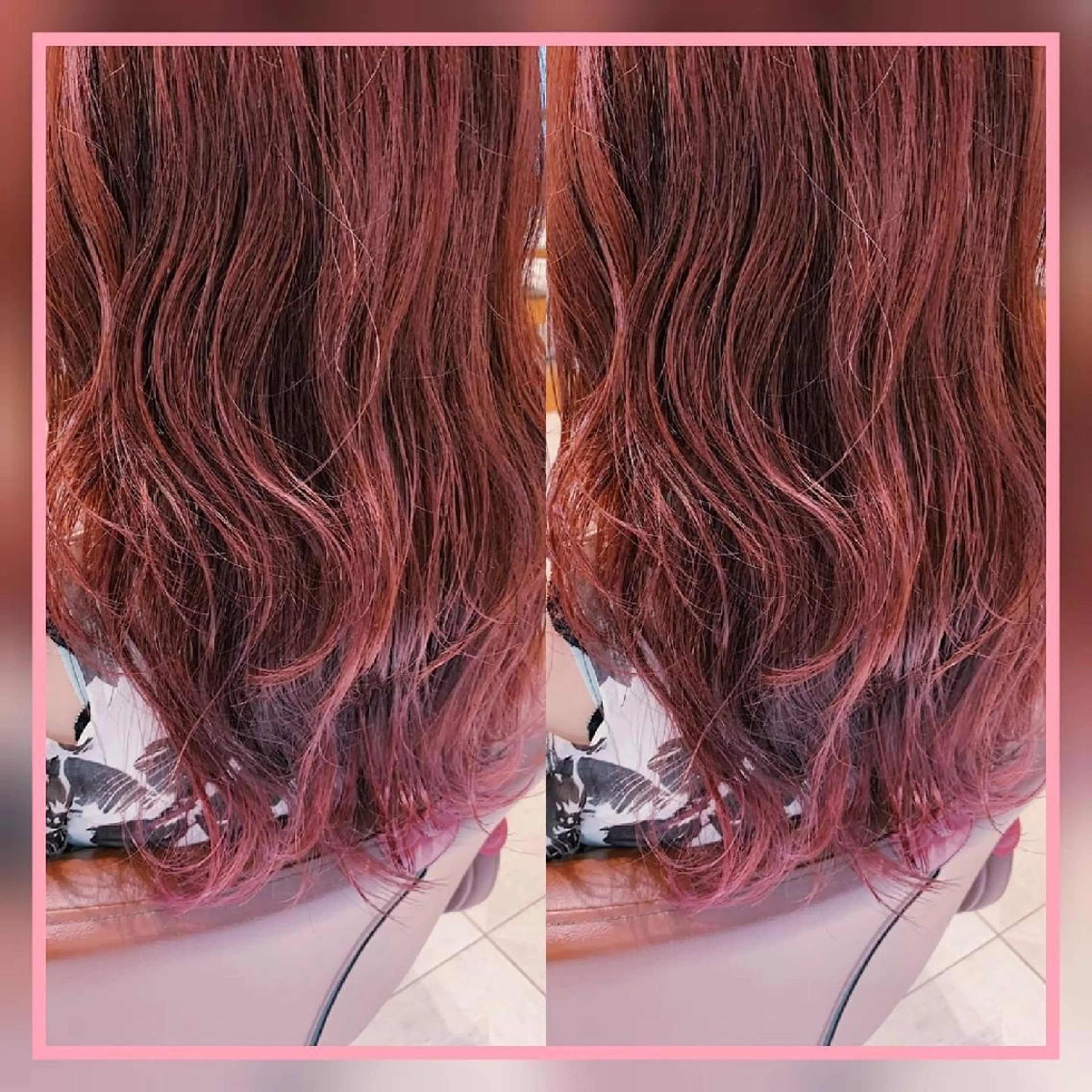 セミロング カラー ベージュカラー ブリーチ ボルドーカラー インナーカラー ラベンダーカラー 田中 孝征のヘアスタイル