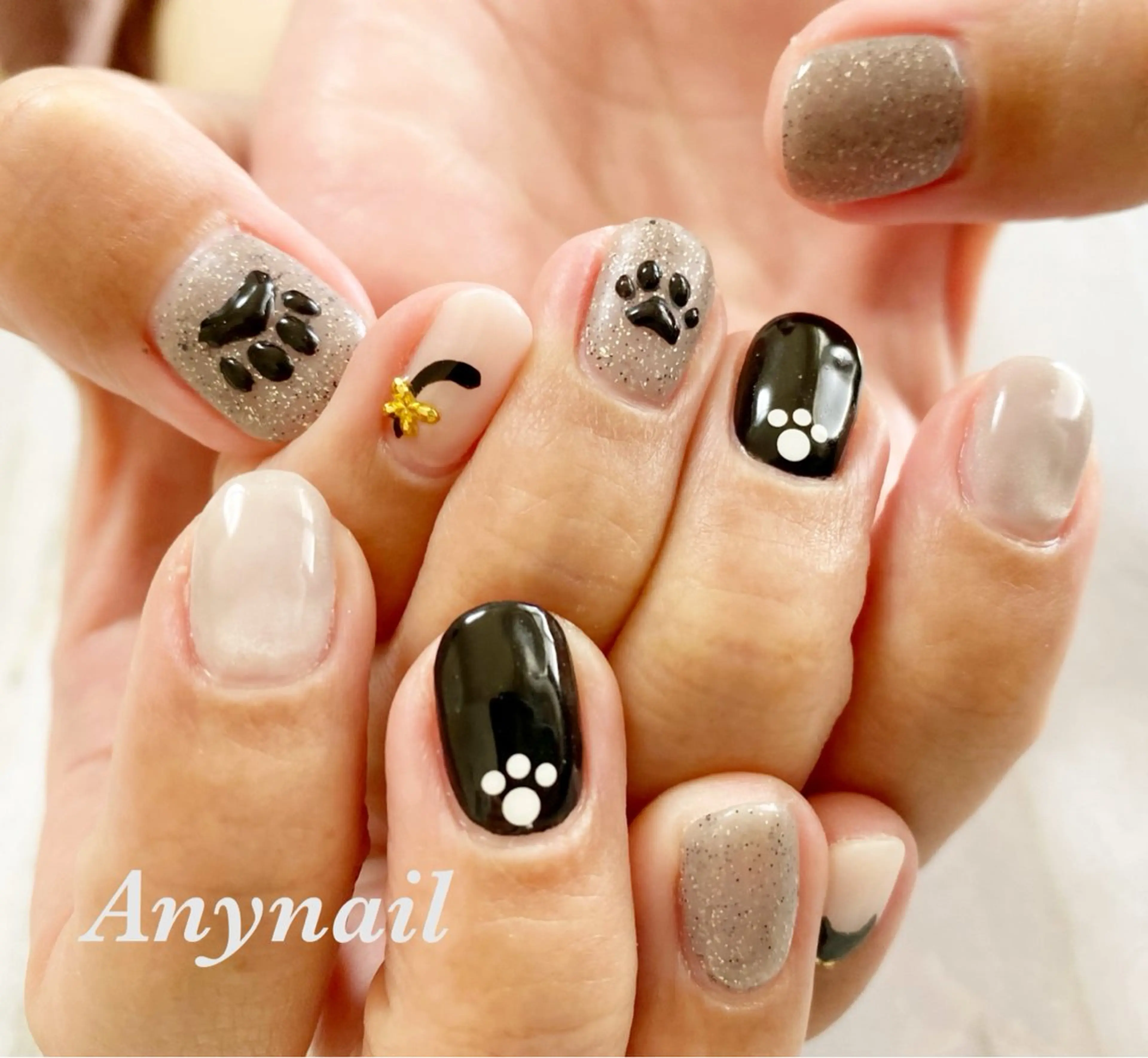 ネイル ブルー マグネットネイル ハンドネイル 岩澤 恵子のネイルデザイン