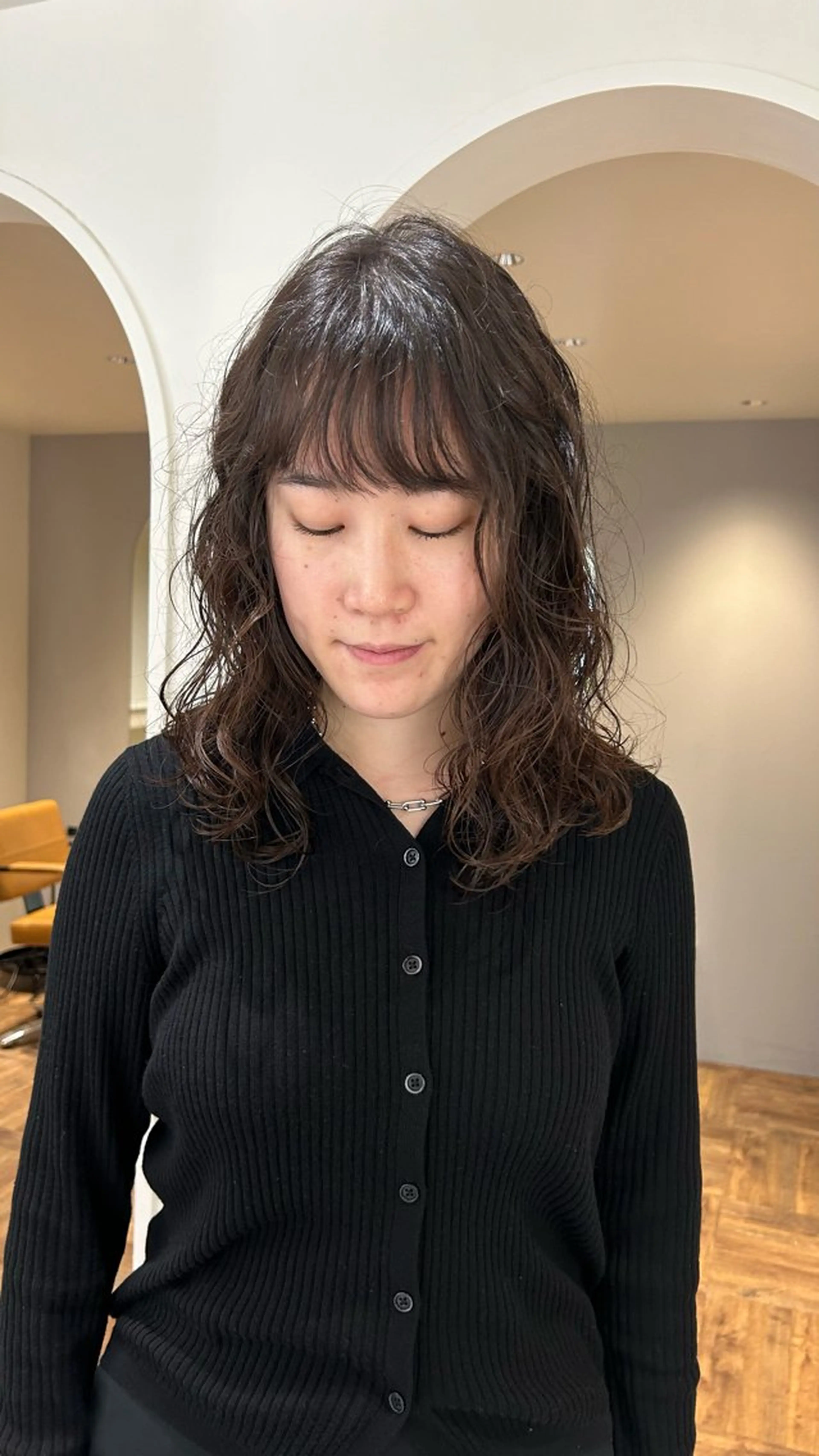 セミロング パーマ カット パーマ じゅわっと暖色カラー 🍊Moemiのヘアスタイル