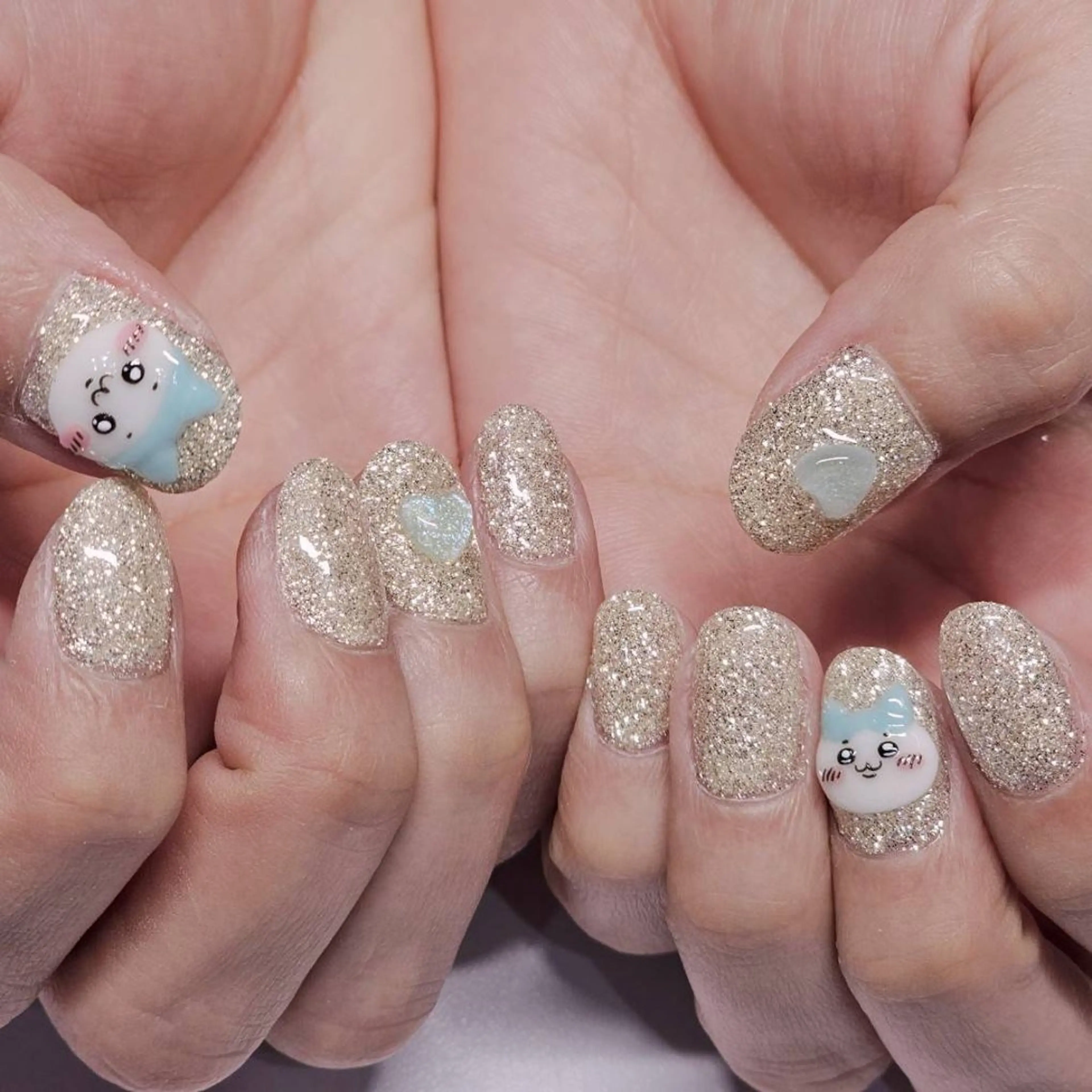 ネイル アートネイル ゴールド ラメ(グリッター) ワンカラーネイル シルバー ハンドネイル よしだ ひろきのネイルデザイン