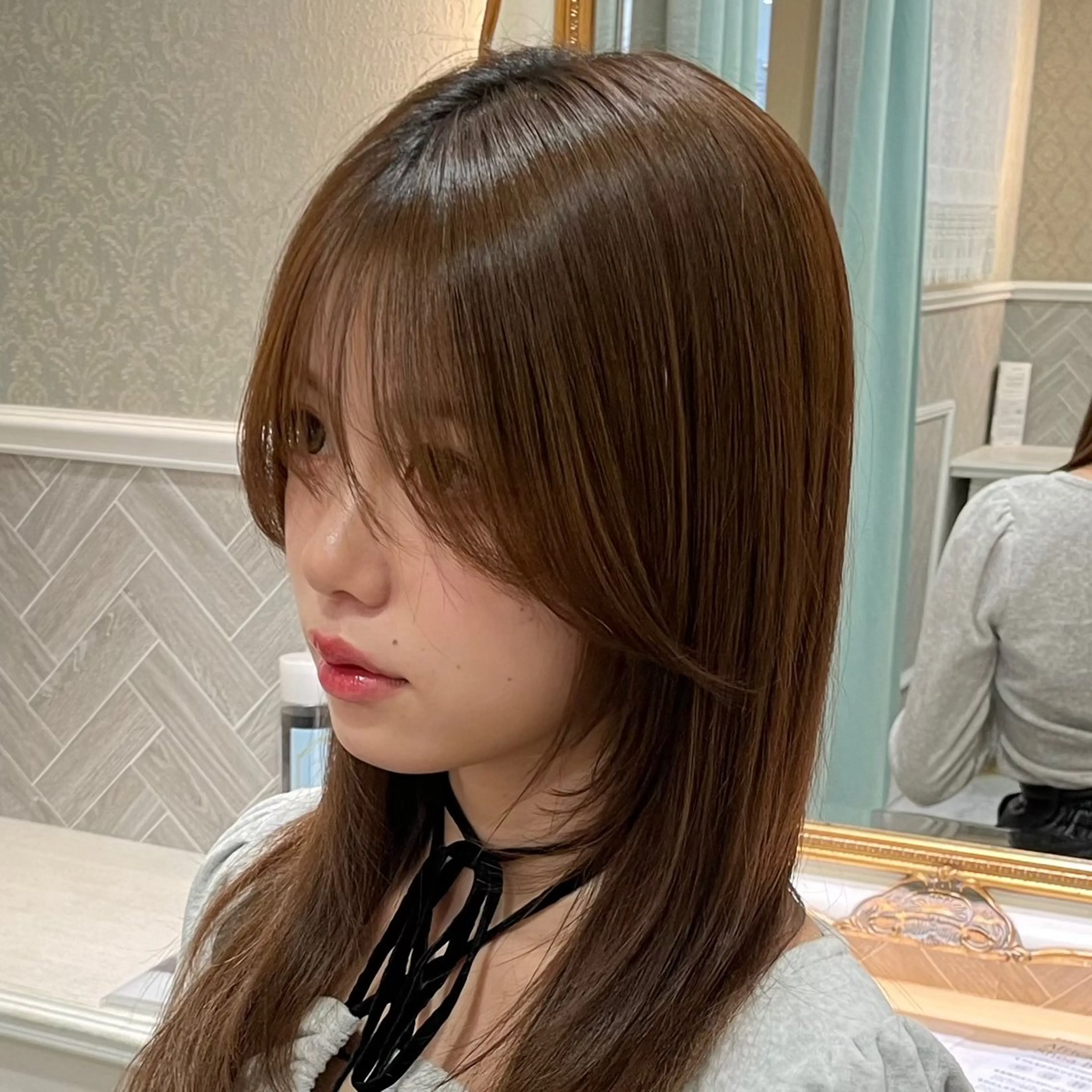 ミディアム 髪質改善 韓国風ヘア レイヤーカット 縮毛矯正 美髪縮毛矯正🤍 髪質改善/Shinaのヘアスタイル