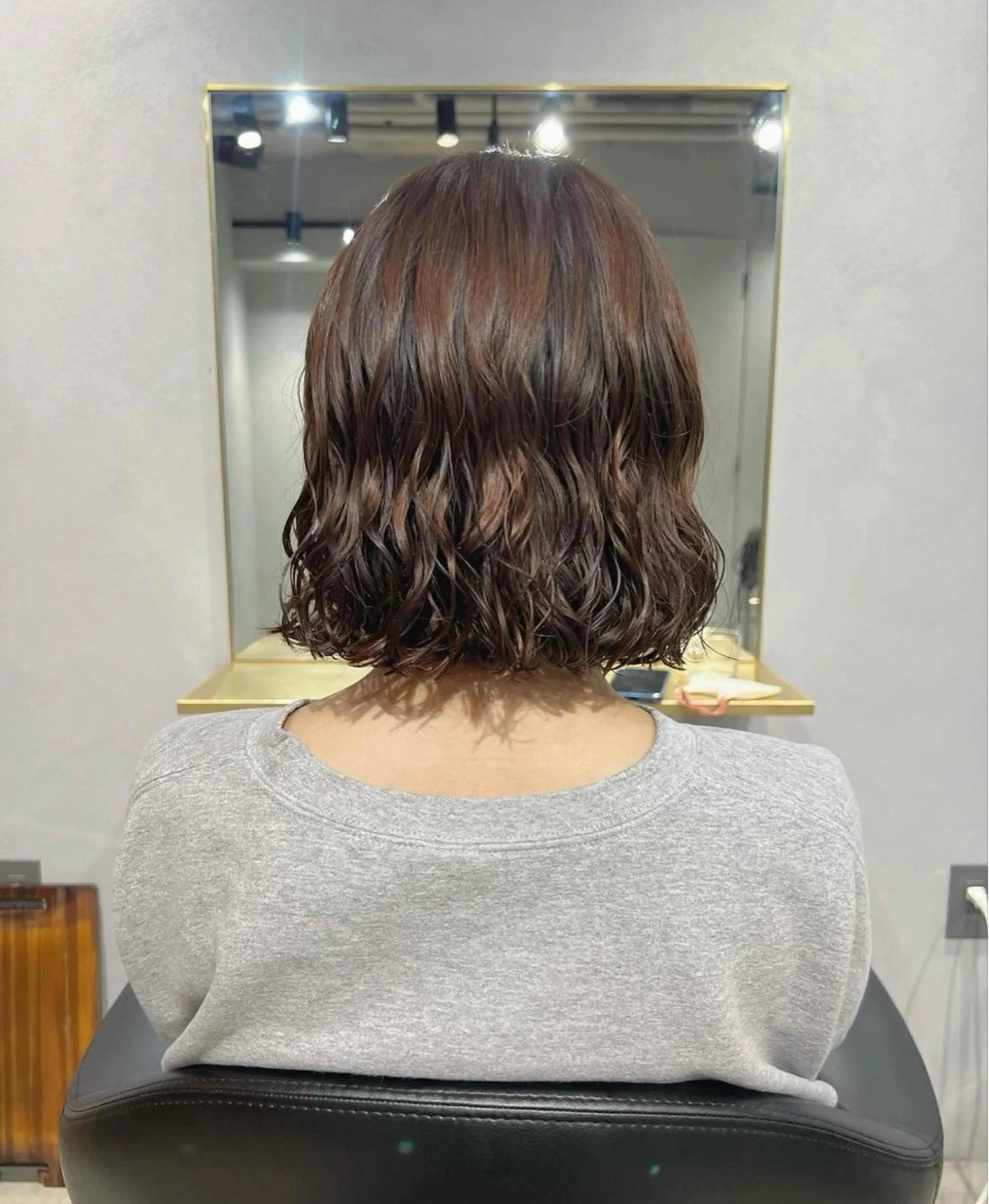 ミディアム パーマ akane/ボブ /ブラウンベージュのヘアスタイル