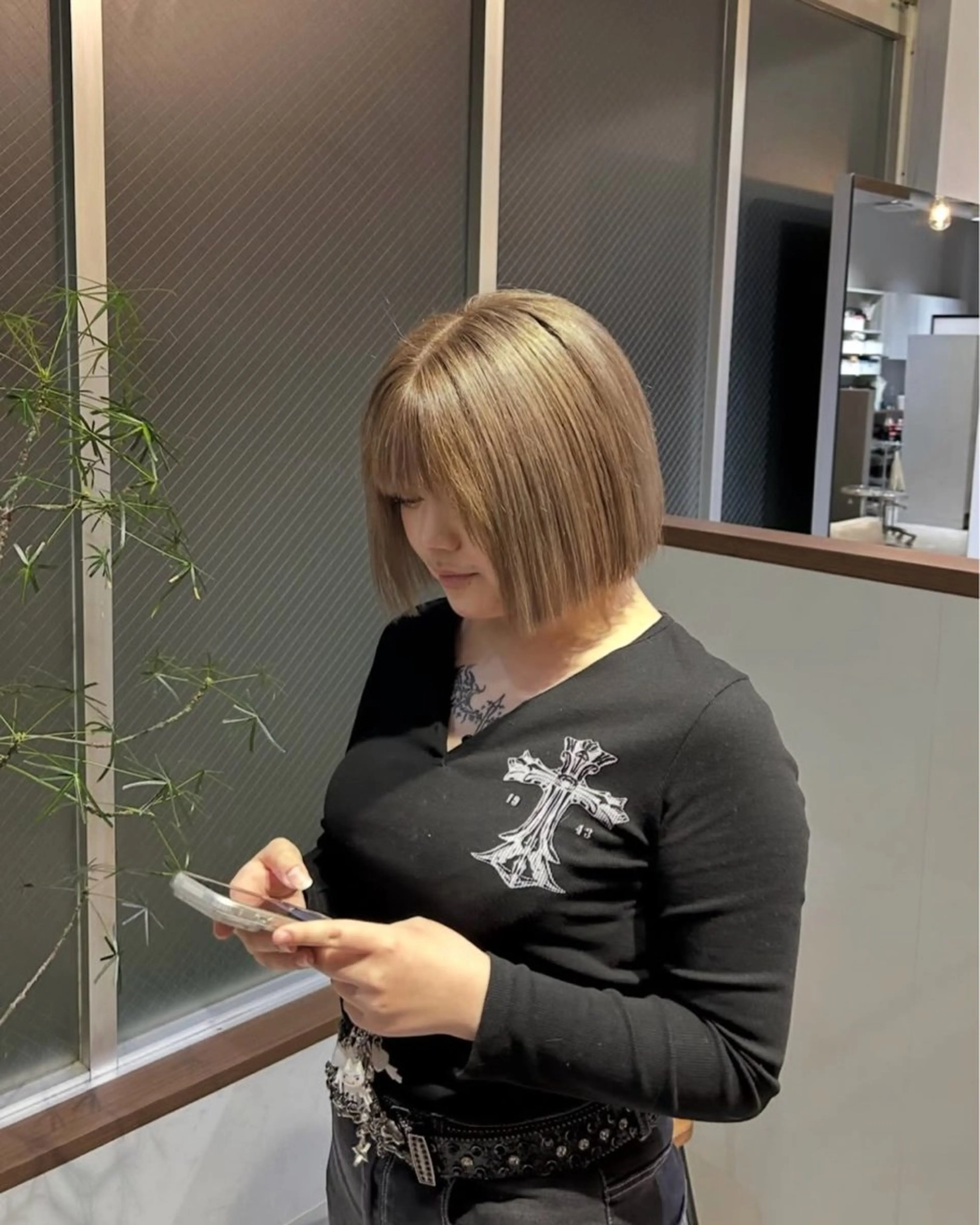 ミディアム 西岡 桂治のヘアスタイル