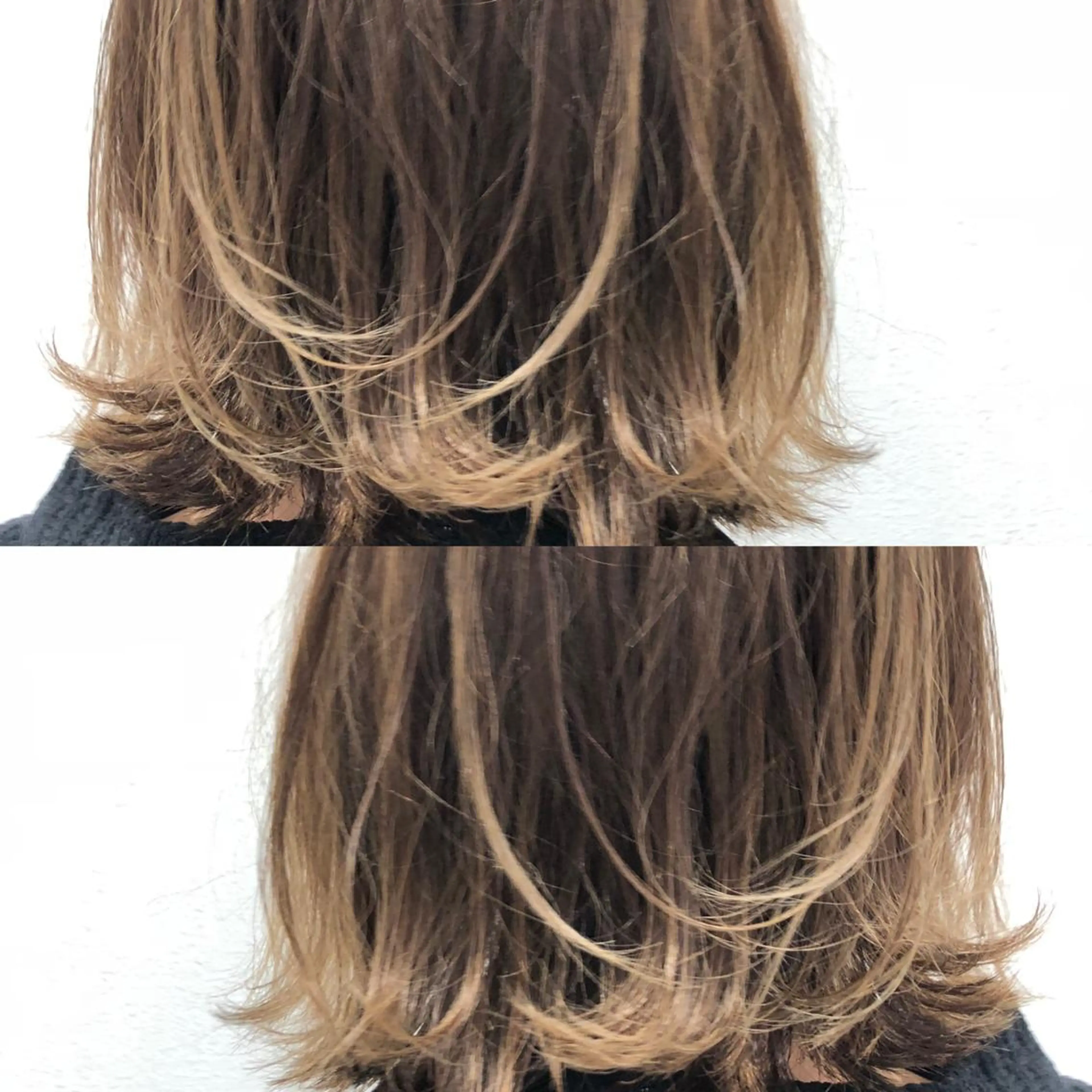 ミディアム レイヤーカット 岸 保奈美のヘアスタイル