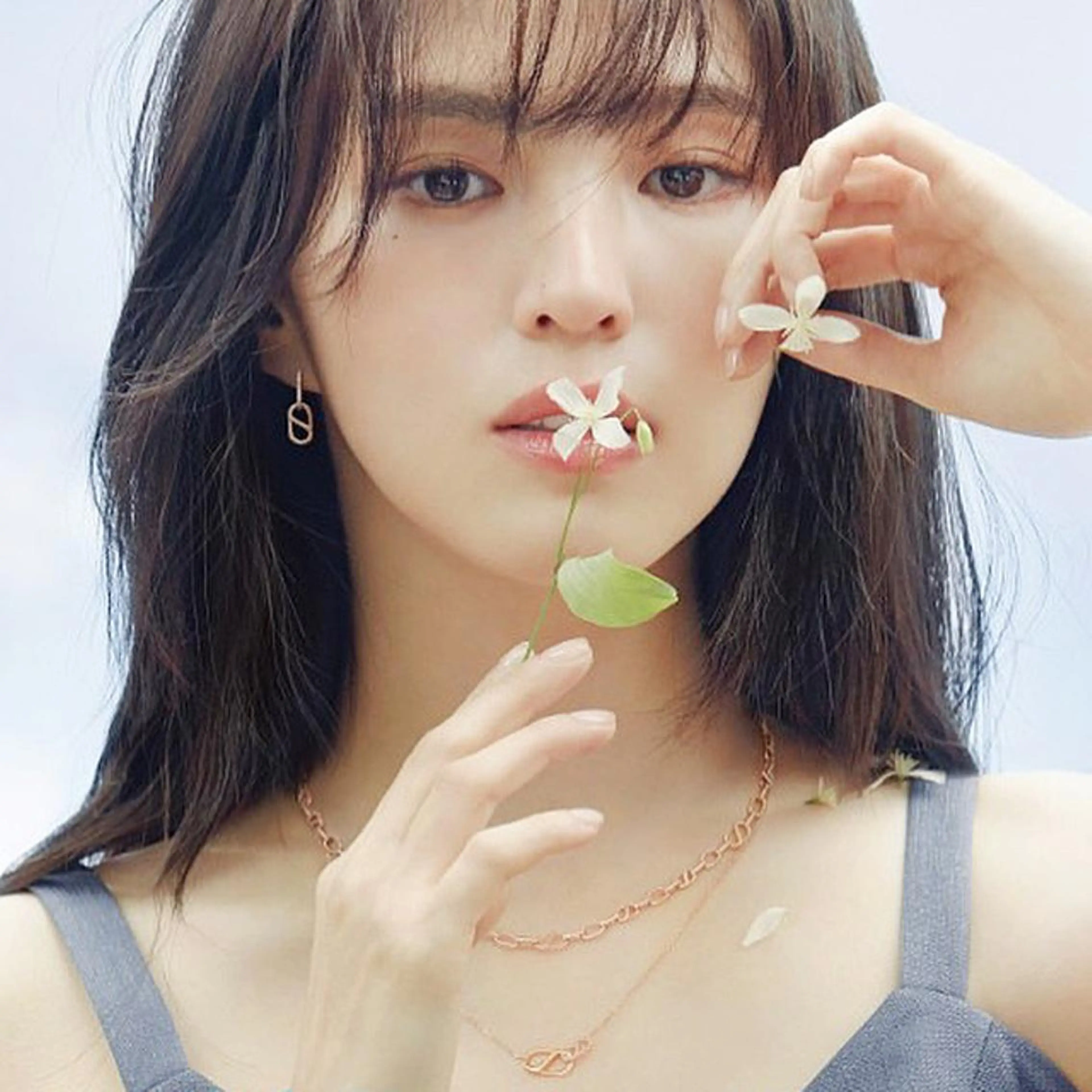 ミディアム 顔まわりレイヤー ハイレイヤー レイヤーカット シースルーバング Sana / 韓国ヘア / カラーのヘアスタイル