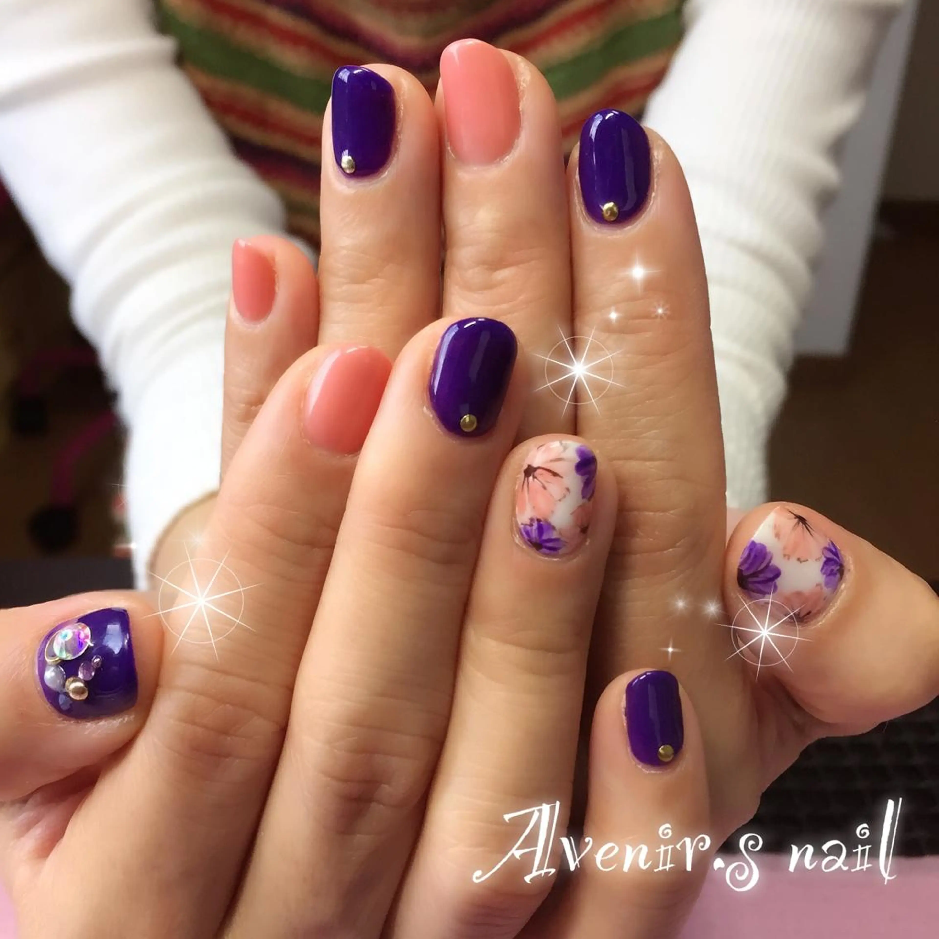 ネイル アートネイル フラワーネイル ジェルネイル Home Salon Avenir.のネイルデザイン