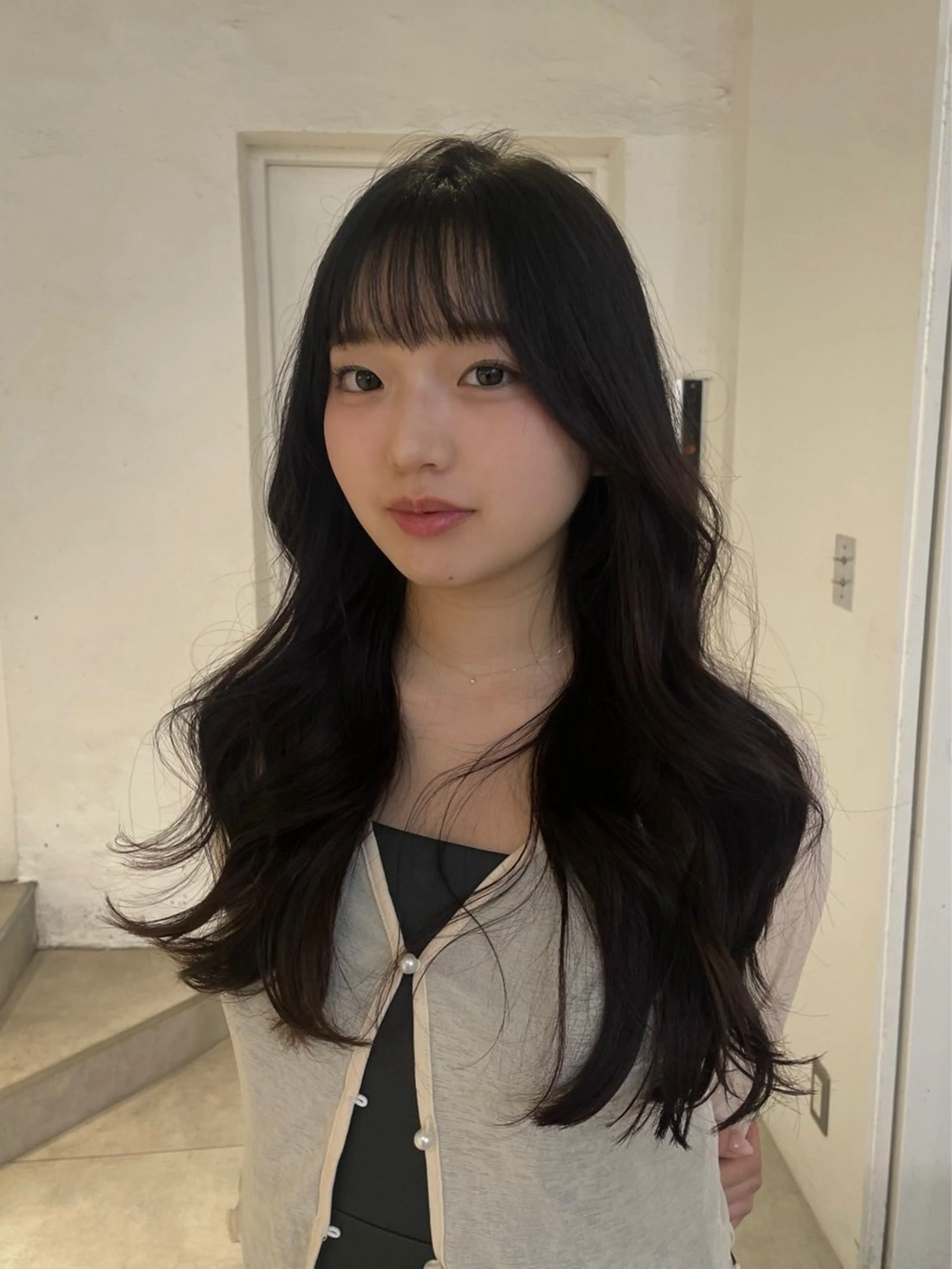ロング カット 韓国ヘア/グレージュ kanako🤍🫧のヘアスタイル