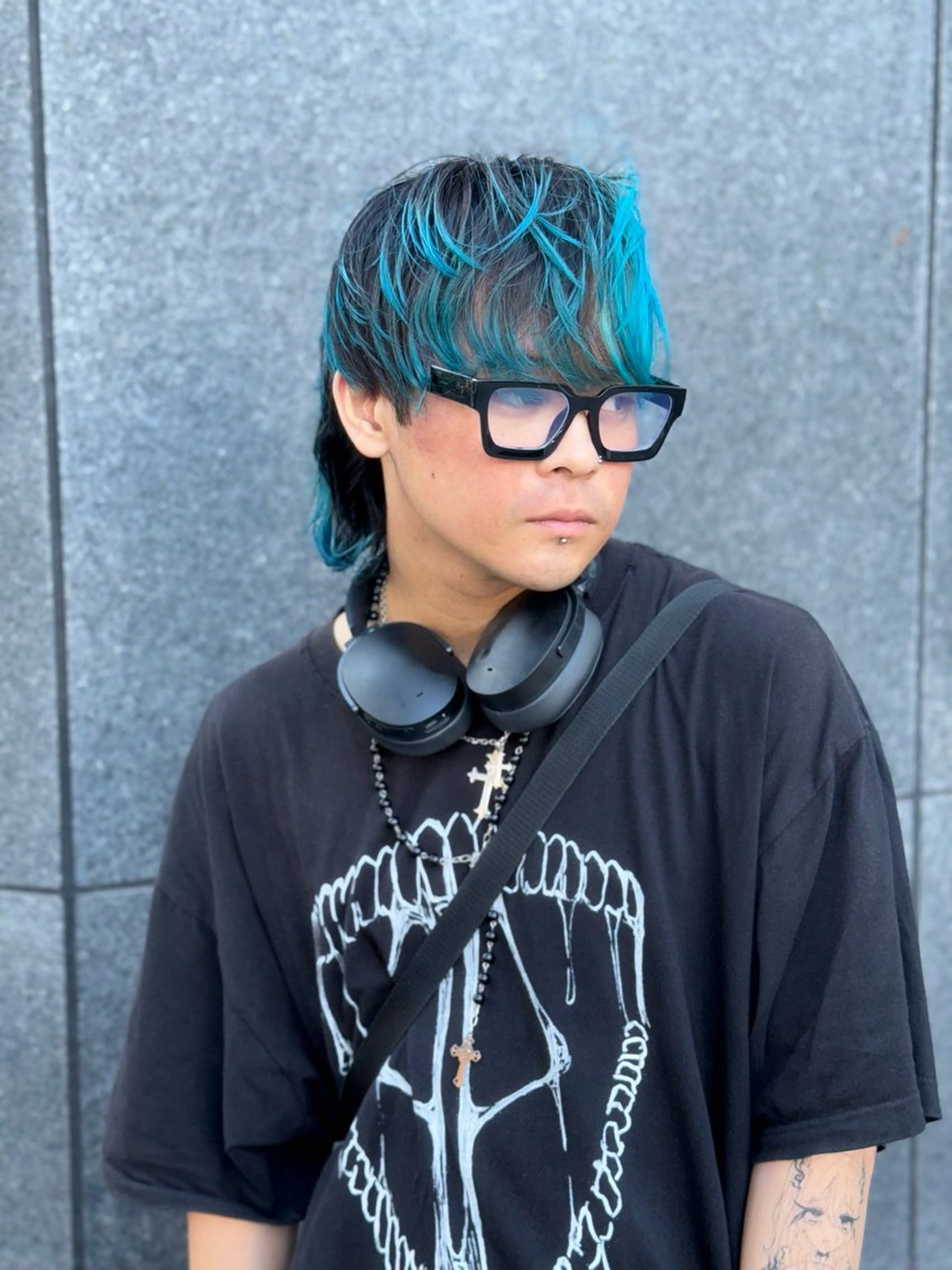 セミロング カラー メンズ ヘアカラー ホワイトカラー/梅田 デザインカラー/しんのヘアスタイル