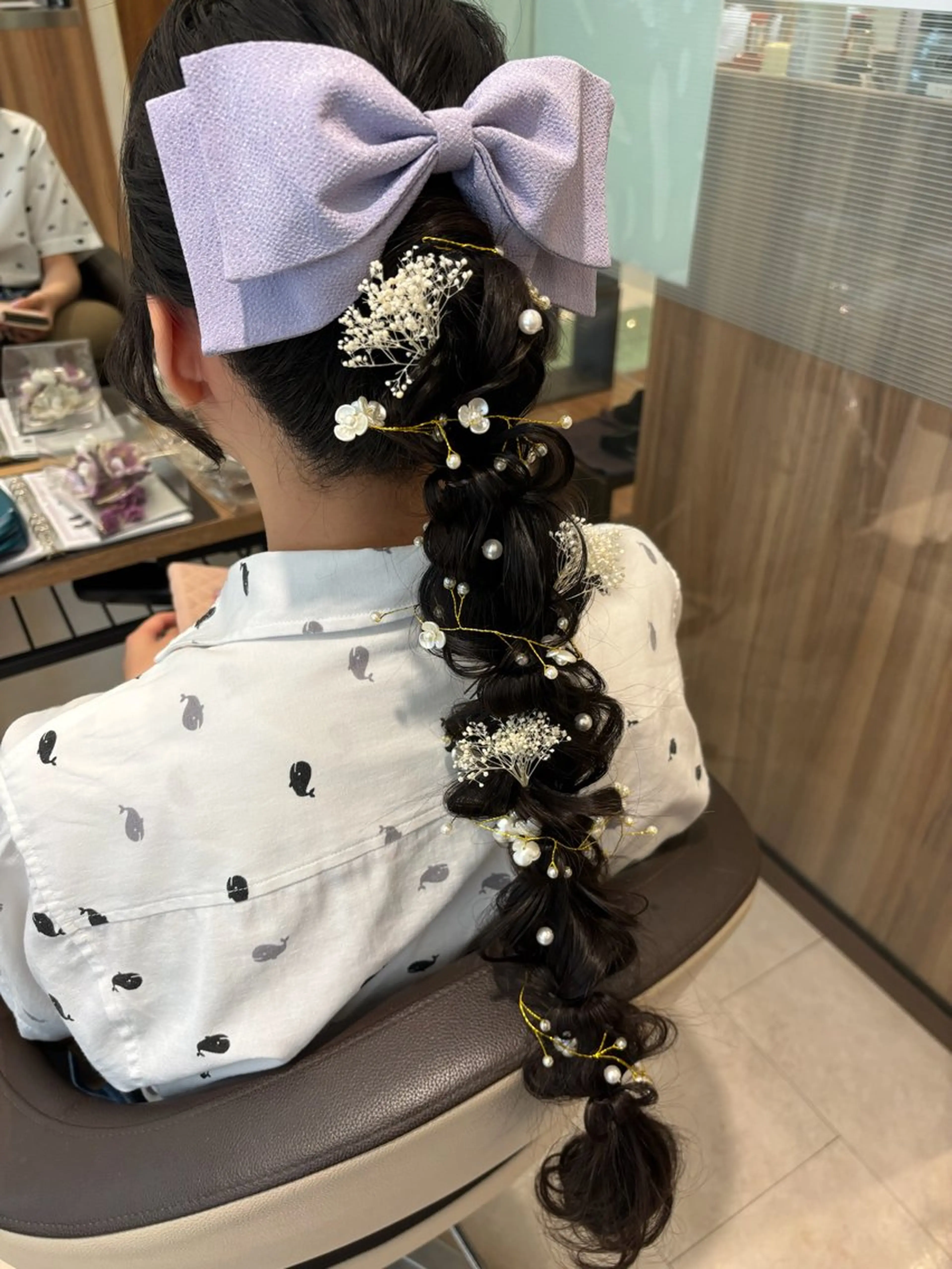 ヘアアレンジ ヘアセット 透明感カラー🩵 Arisaのヘアスタイル