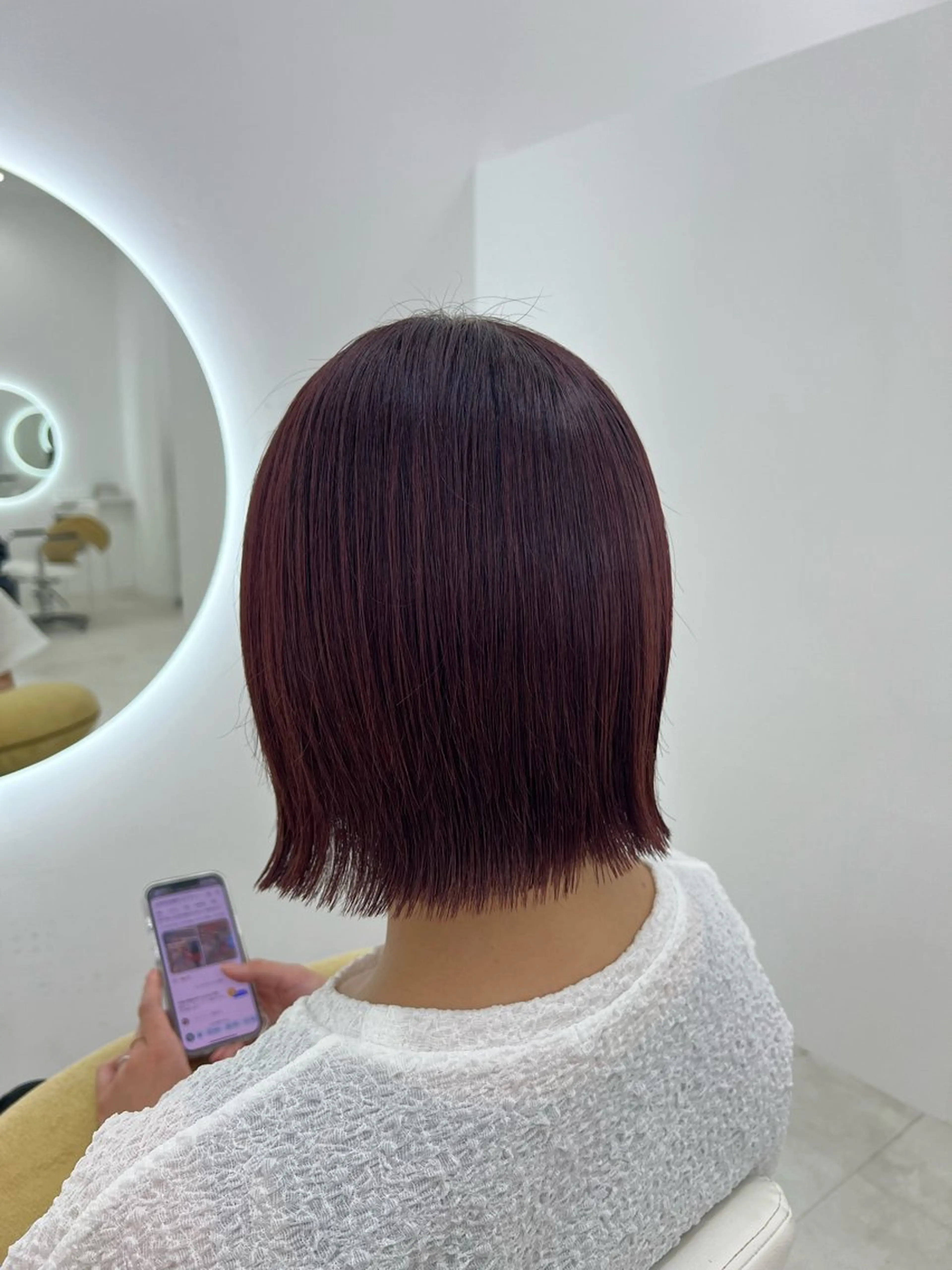 ミディアム カラー カット ヘアカラー トリートメント 吉田 悠乃のヘアスタイル