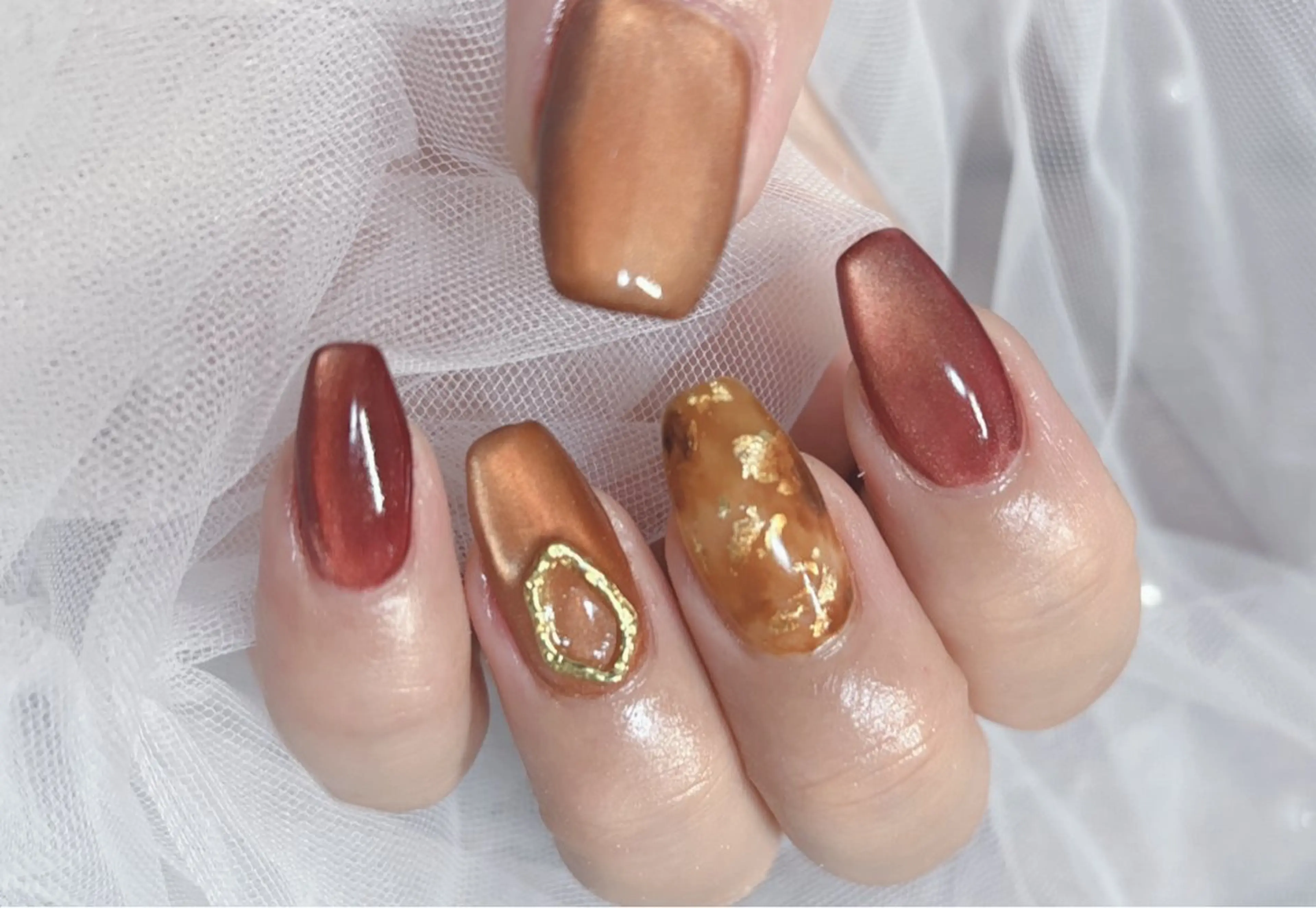 ネイル べっ甲ネイル ジェルネイル 氷ネイル・うるうるネイル マグネットネイル パラジェル ハンドネイル 認定講師⭐️歴20年 サロン&スクールのネイルデザイン