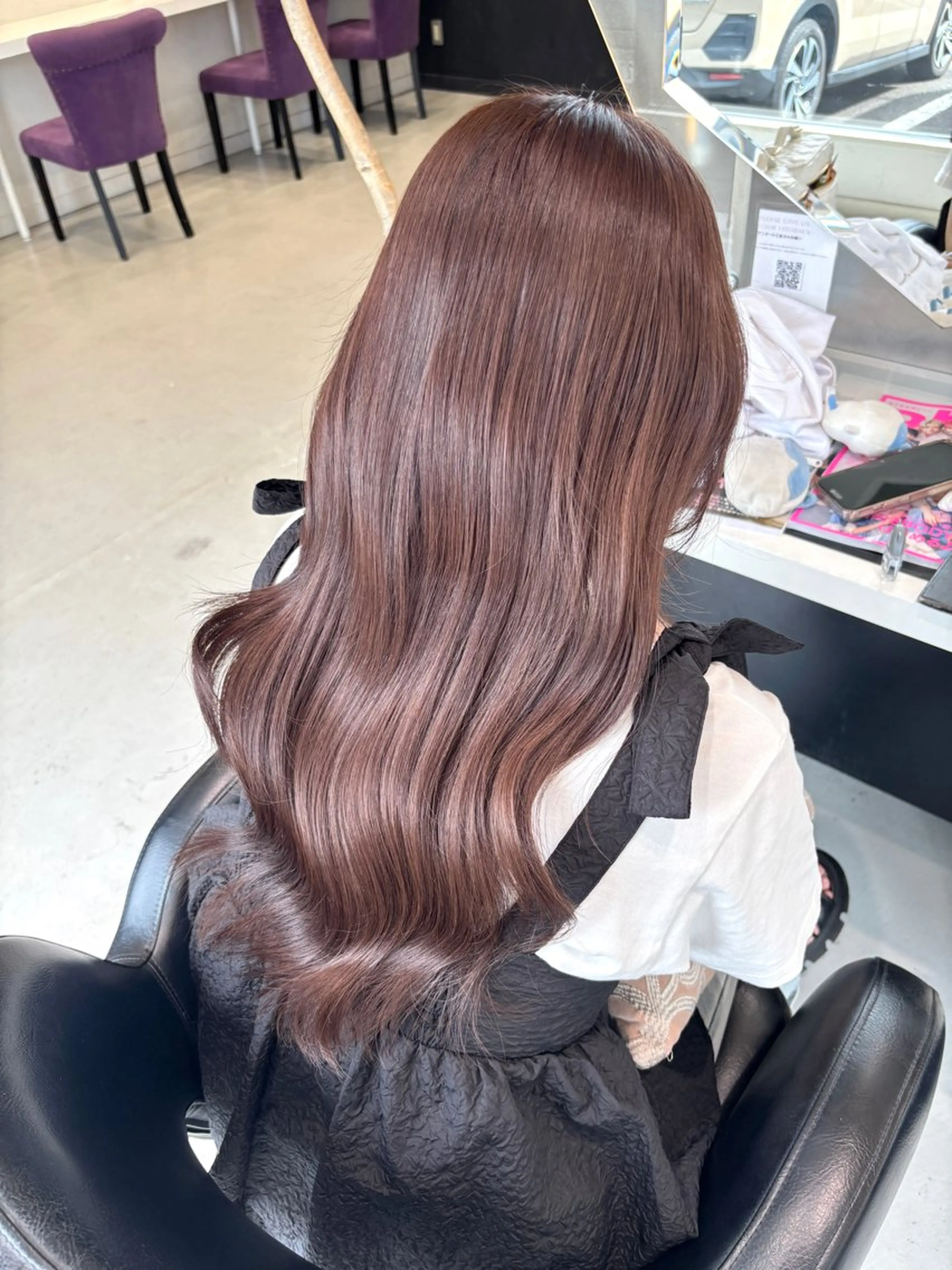 ロング 超透明感カラー🦋韓 国羽エクステ🪽🫧のヘアスタイル