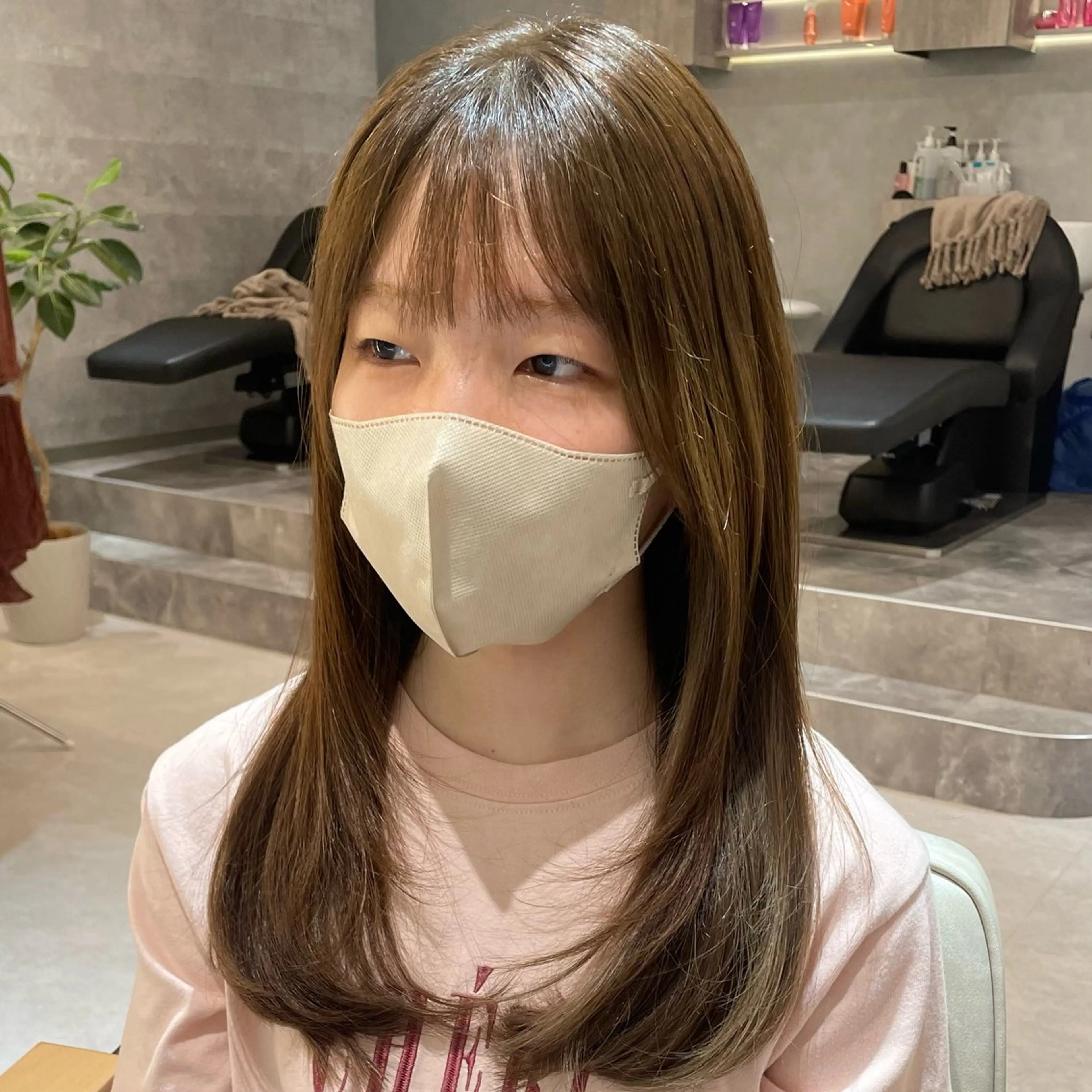ロング カラー ベージュカラー ブリーチ 透明感カラー グレージュ ブリーチなしカラー ショートモデル募集 エクステ専門店まりこのその他イメージ