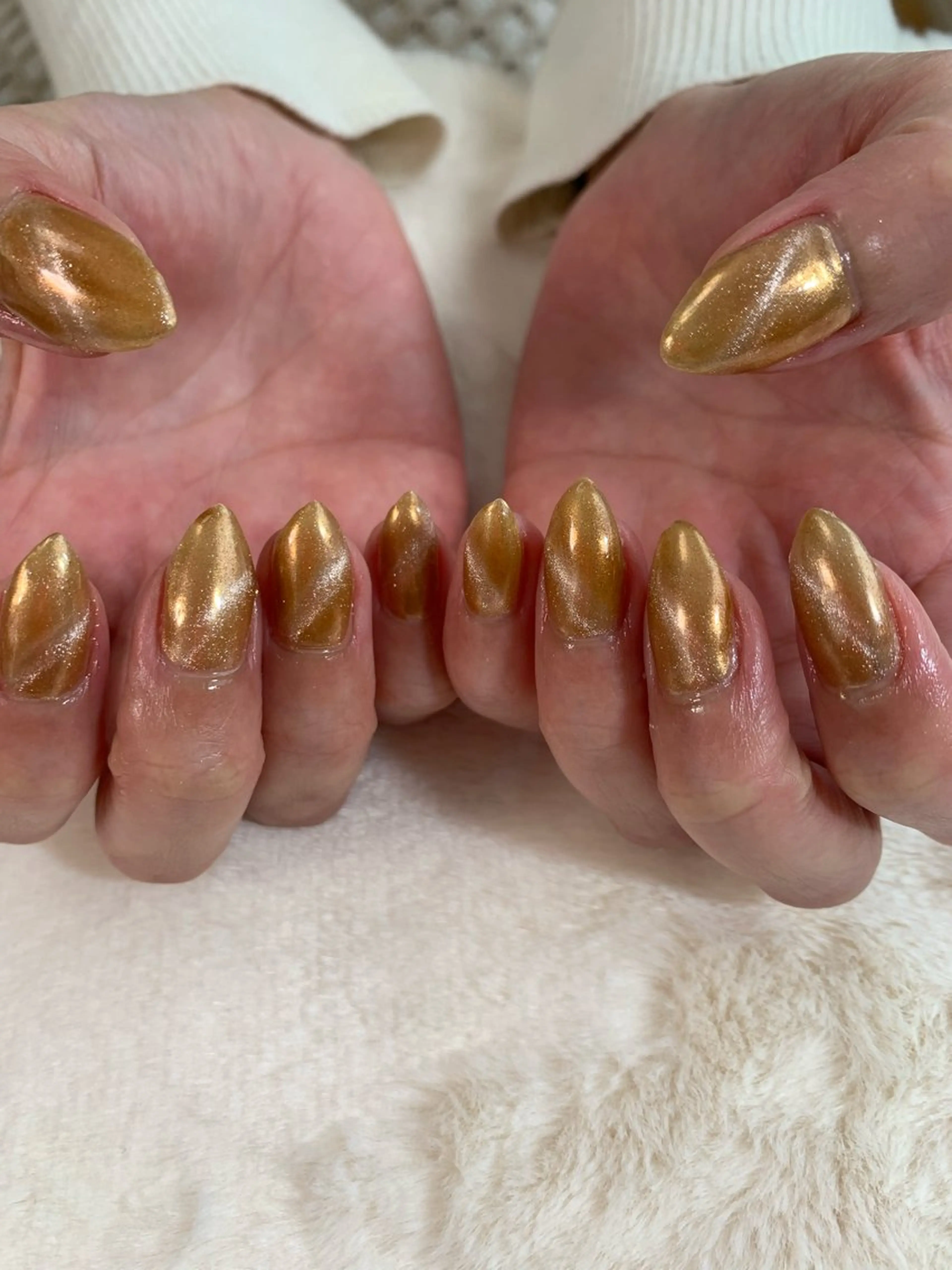 ネイル ゴールド マグネットネイル ミラーネイル ハンドネイル Coconail 恭子のネイルデザイン