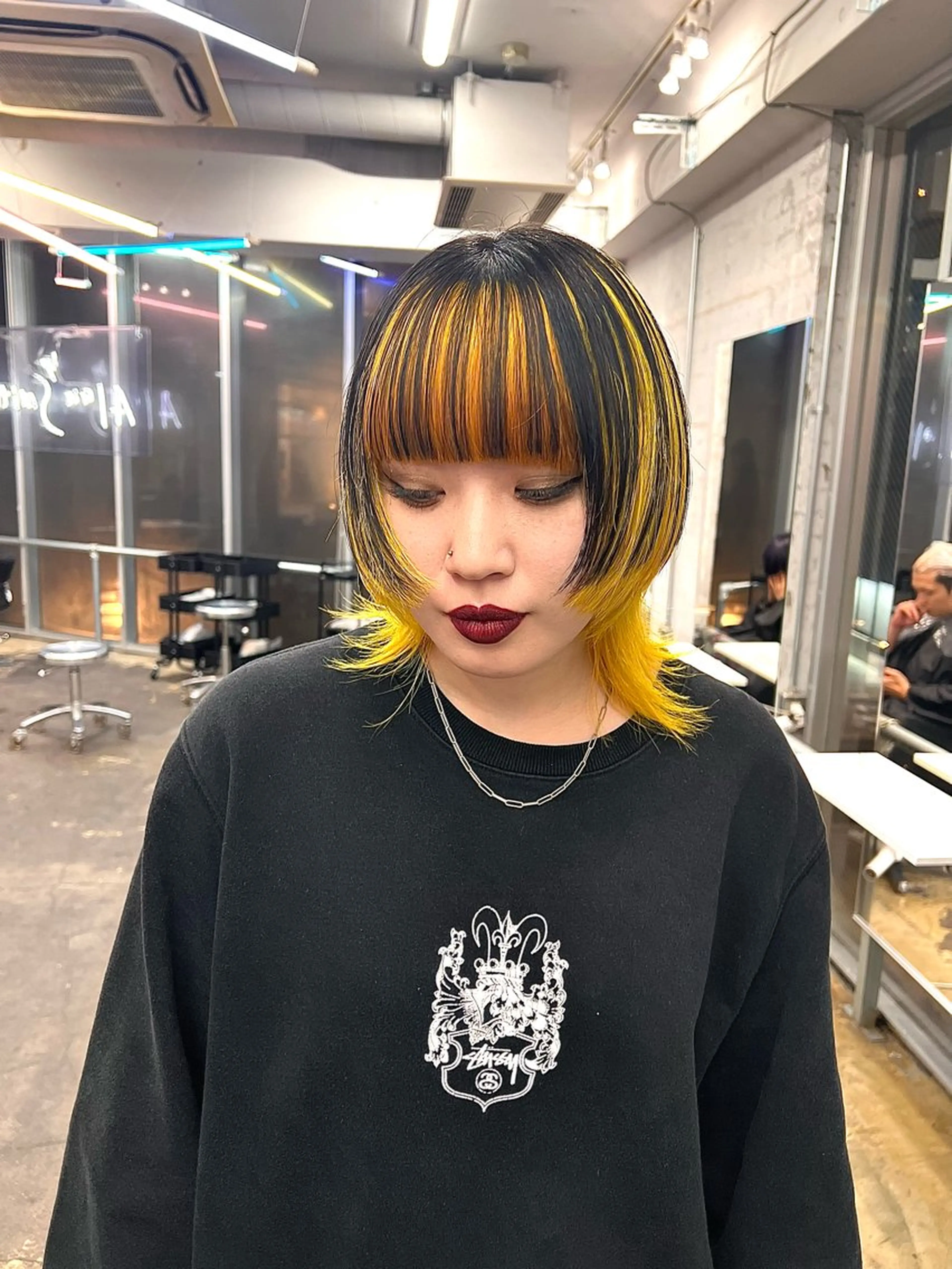 ミディアム カラー ヘアアレンジ カット ヘアカラー トリートメント ヘアセット 🐺ウルフの神🐺 /カラー/けいすけのヘアスタイル