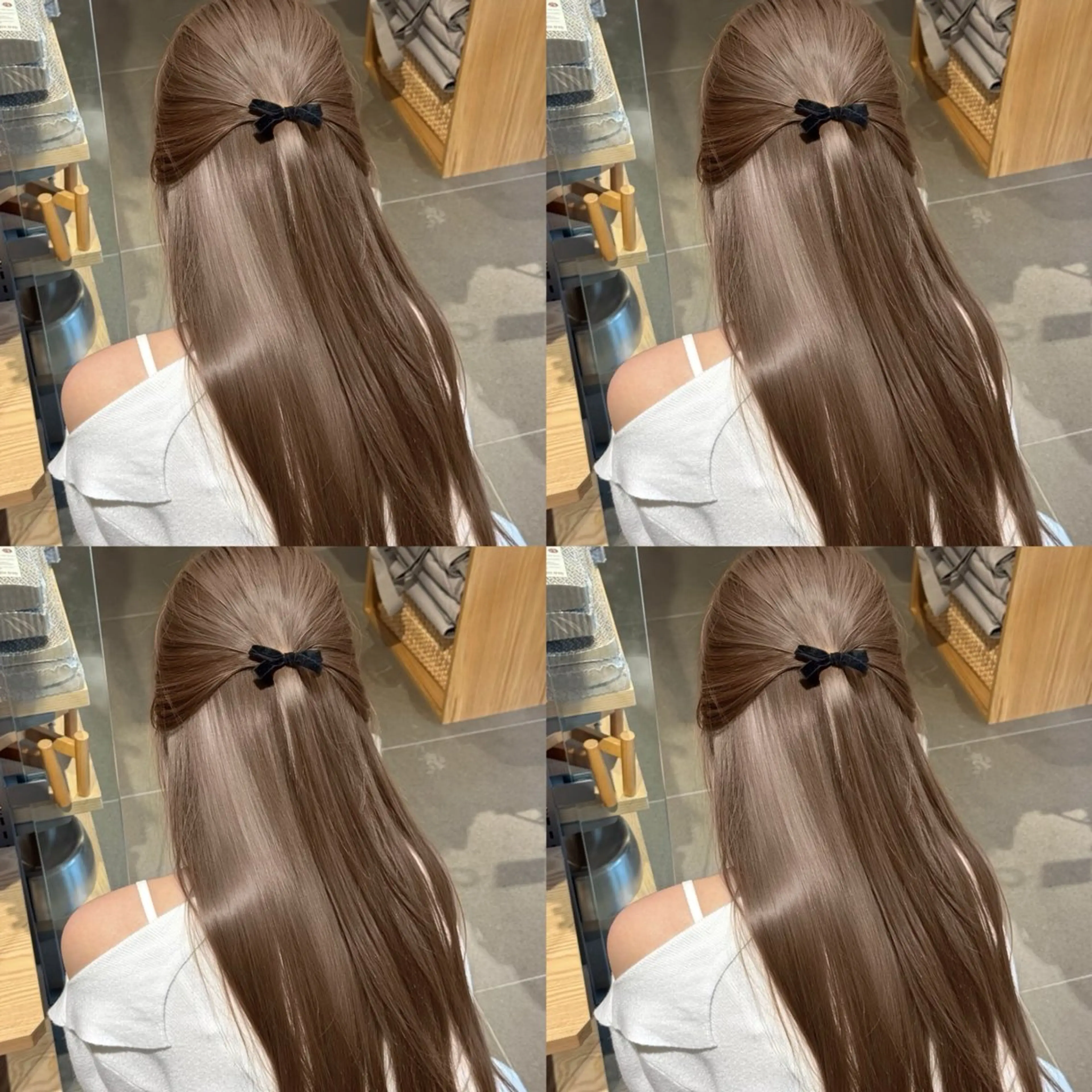 セミロング ヘアカラー トリートメント ヘッドスパ 透明感♡グレージュ ♡ミルクティー♡のヘアスタイル