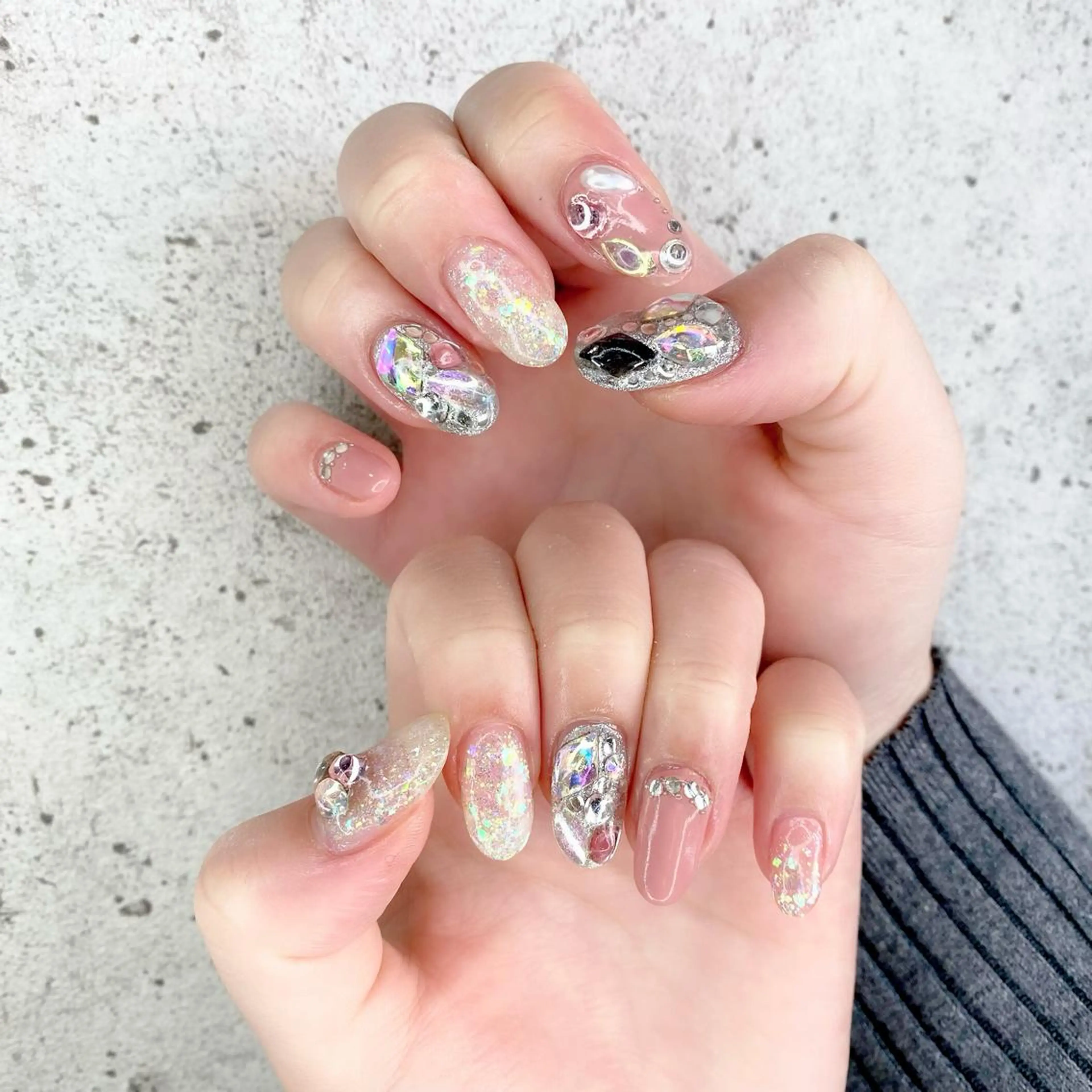 セミロング カラー パーマ ヘアアレンジ メンズ キッズ ネイル マツエク・マツパ ピンクカラー カラーマツエク キラキラネイル ピンク ハンドネイル Salon Ｋのネイルデザイン